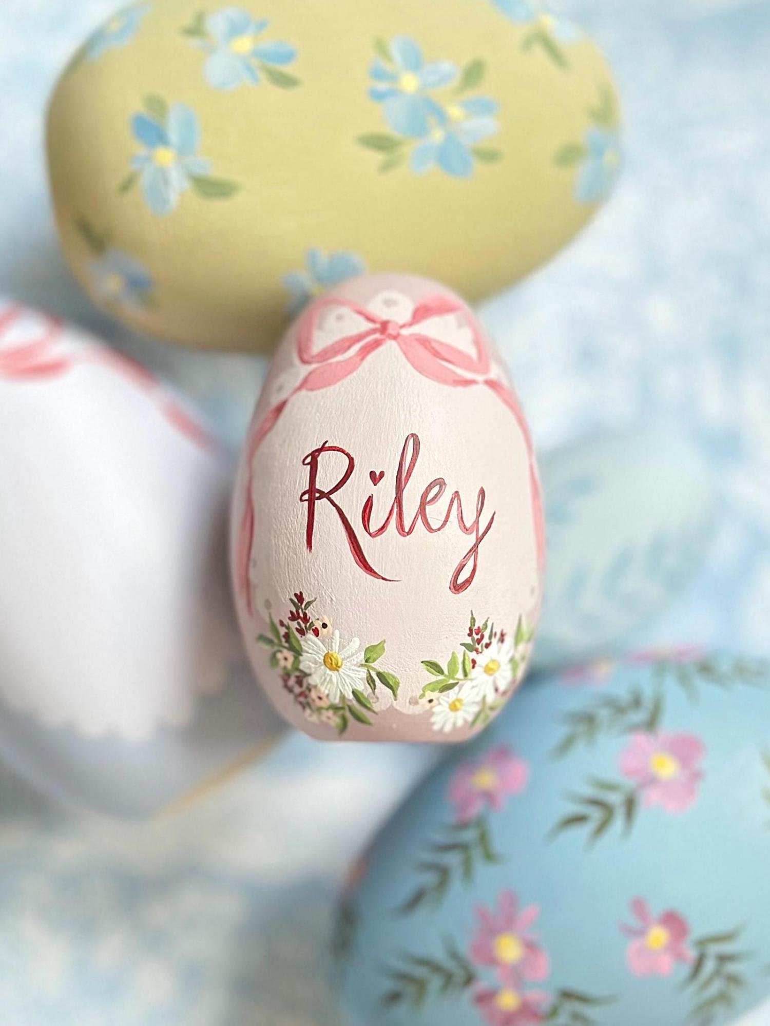 Hand-Painted GOOSE-SIZED Monogrammed Easter Eggs