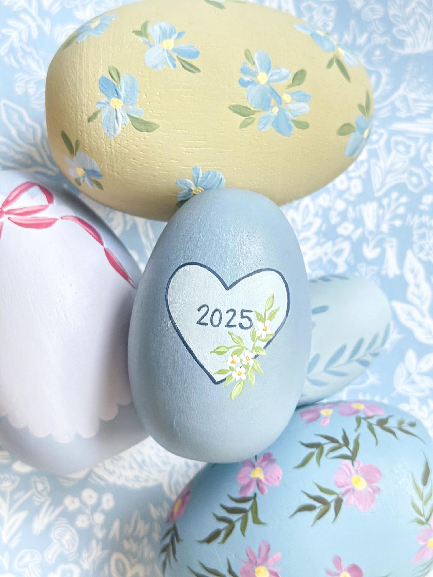 Hand-Painted GOOSE-SIZED Monogrammed Easter Eggs