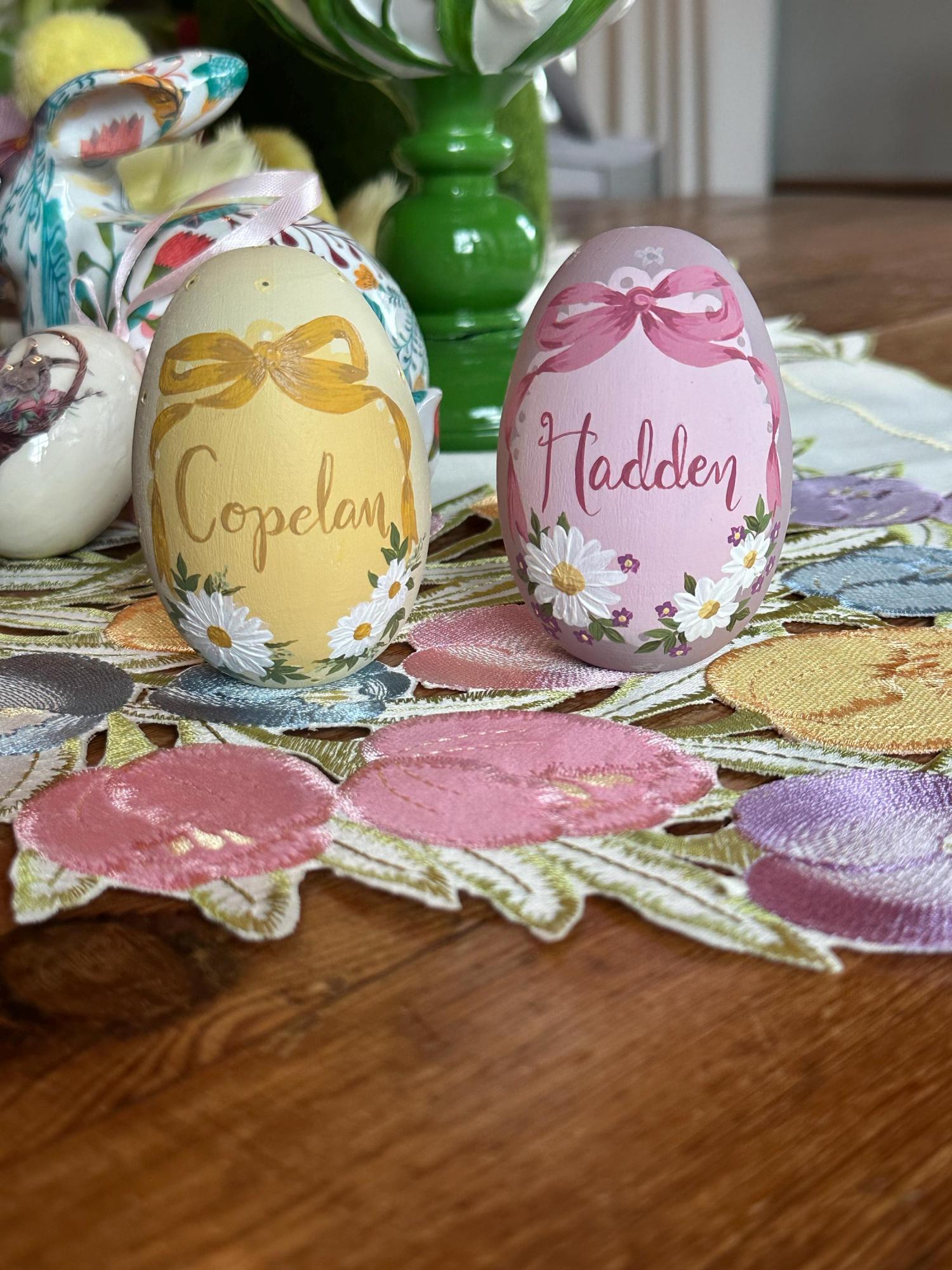 Hand-Painted GOOSE-SIZED Monogrammed Easter Eggs