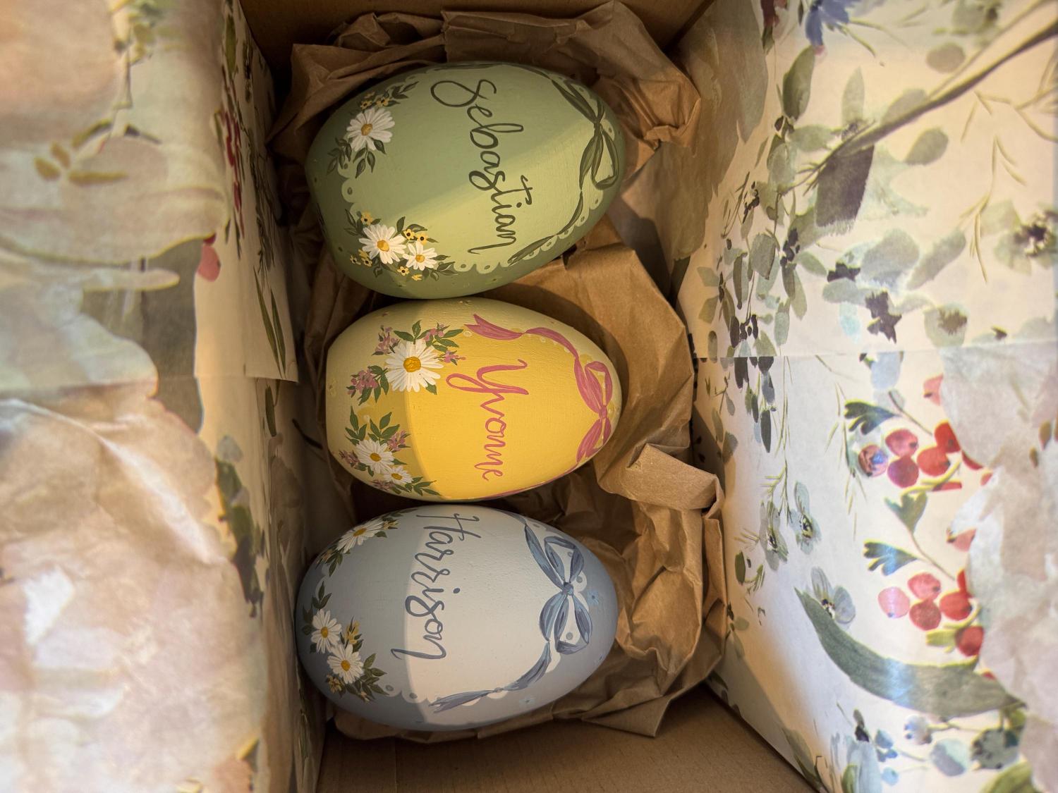 Hand-Painted GOOSE-SIZED Monogrammed Easter Eggs