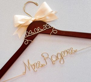 Custom Wedding Dress Hanger: Personalized Bridal Gift
