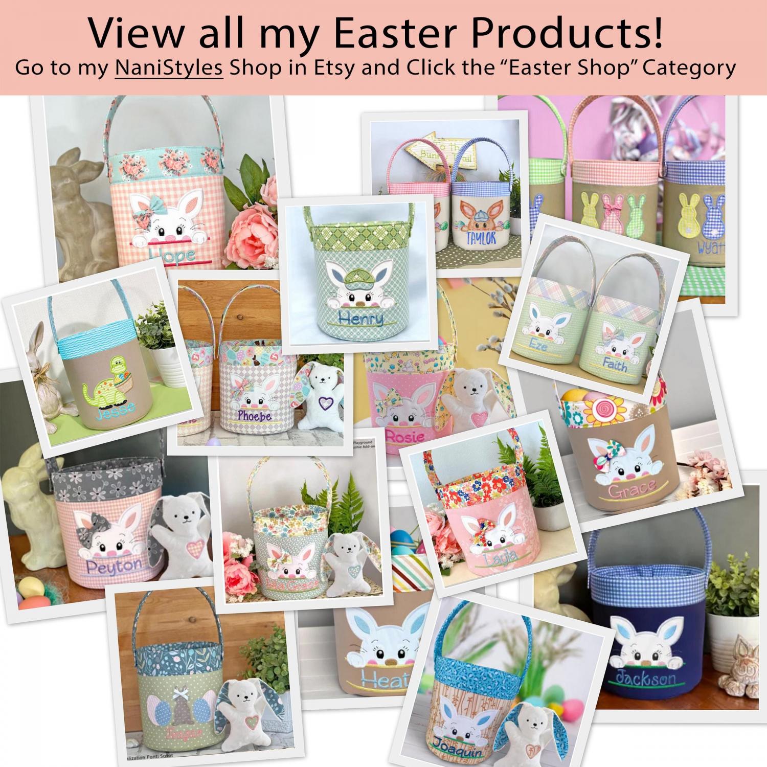 Personalized Fabric Easter Basket, Bunny, Heirloom Keepsake