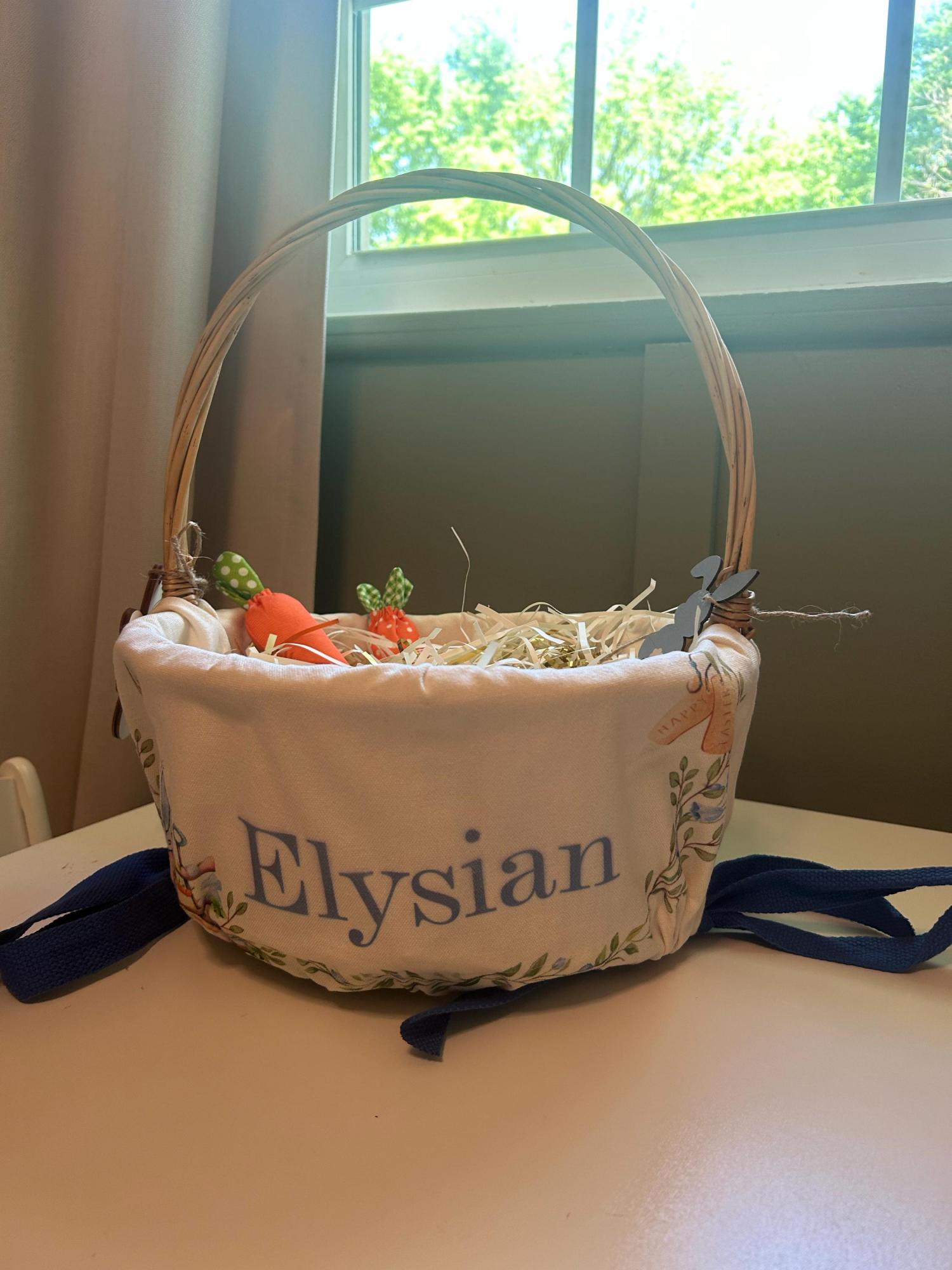 Personalized Easter Basket Liner, Custom Kids Easter Basket Liner with Name or Monogram,Easter Gift for Kids Girls Boys,Baby First Easter