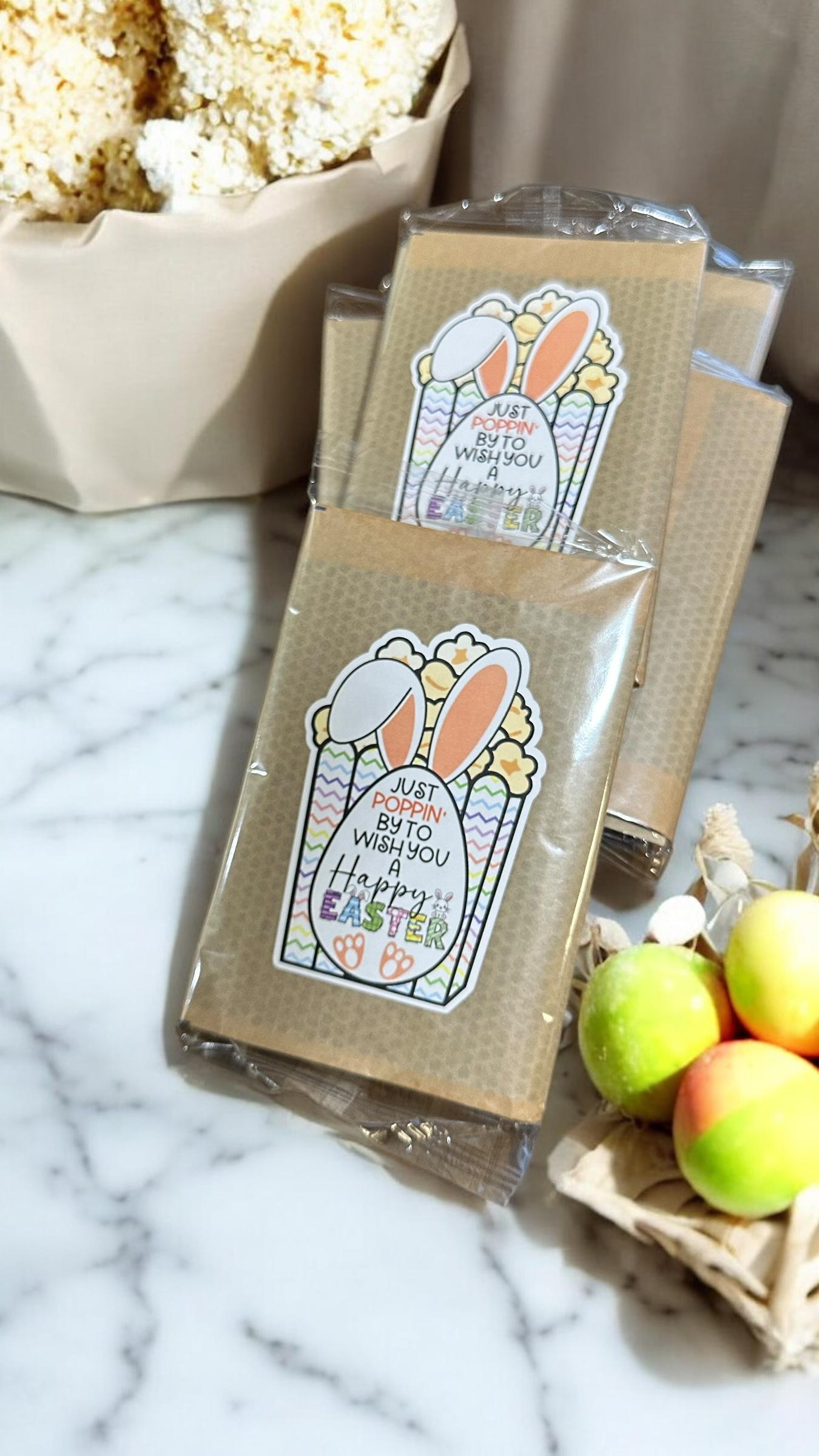 16 Daycare Center Gift Ideas, Popcorn Stickers, Happy Easter Stickers, Gift for Classmates, Popcorn Fun Stickers, Classroom Kids Gift Idea,