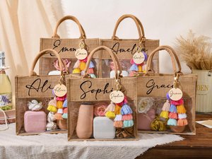 Personalized Bridesmaid Bag,Beach Burlap Bag,Monogram Beach Tote Bag,Jute Bag,Bridesmaid Gift Bag,Bachelorette Party Bag,Beach Bag