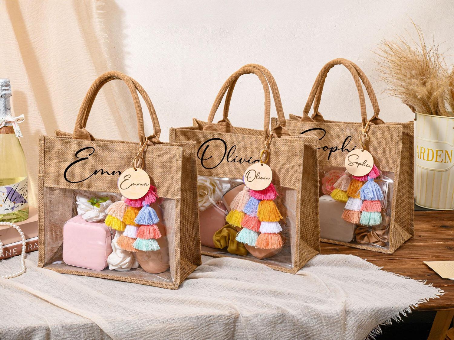 Personalized Bridesmaid Bag,Beach Burlap Bag,Monogram Beach Tote Bag,Jute Bag,Bridesmaid Gift Bag,Bachelorette Party Bag,Beach Bag