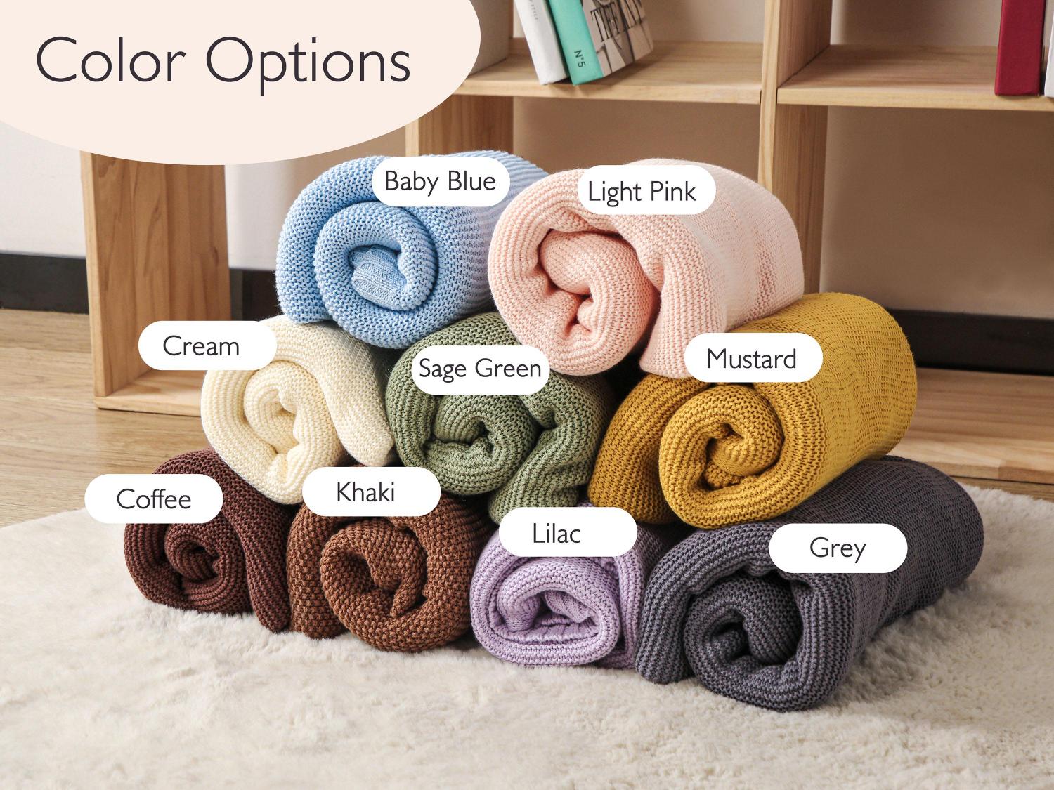 Embroidered Baby Blanket, Personalized Baby Easter Blanket, Cotton Knit Baby Blanket, Keepsake Gift for Baby, Kids Easter Gift