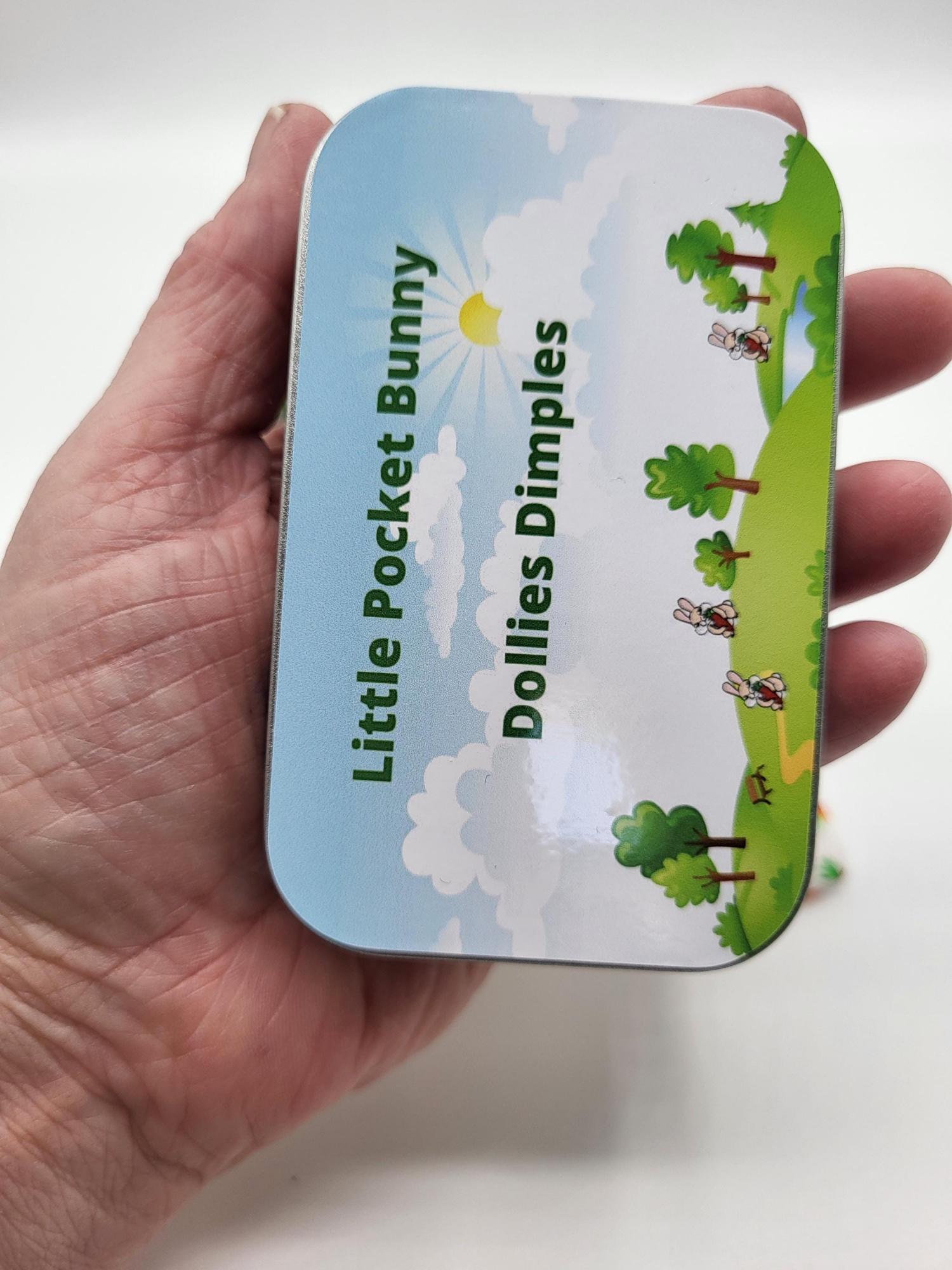 Easter Bunny fluffy Plush in Pocket Tin: Miniature role play