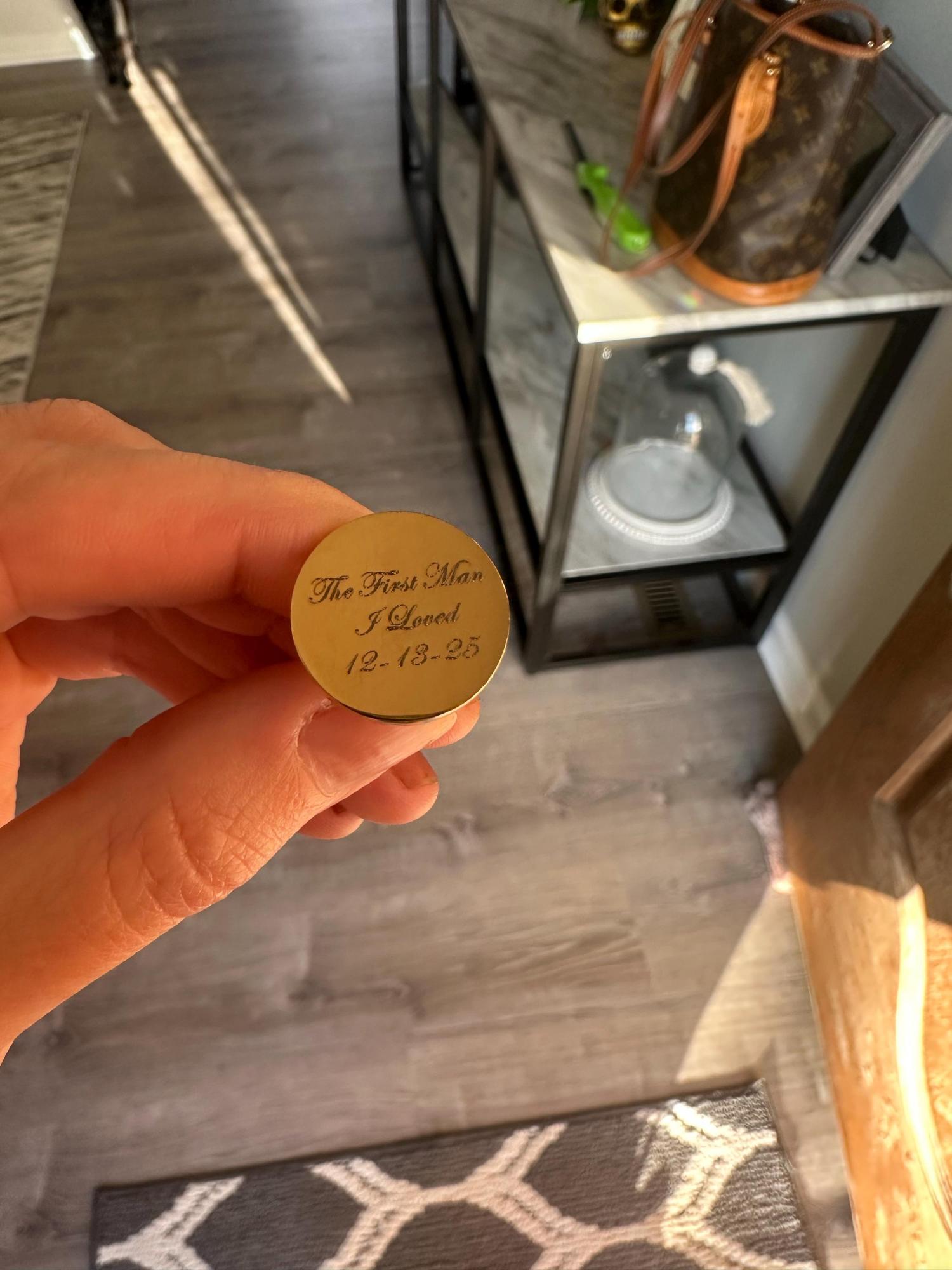 Father of the Bride Cufflink,Cufflinks,Personalized Cufflinks, Engraved Cufflinks, Round Custom Cuff link ,Gifts for Him,Wedding Gift