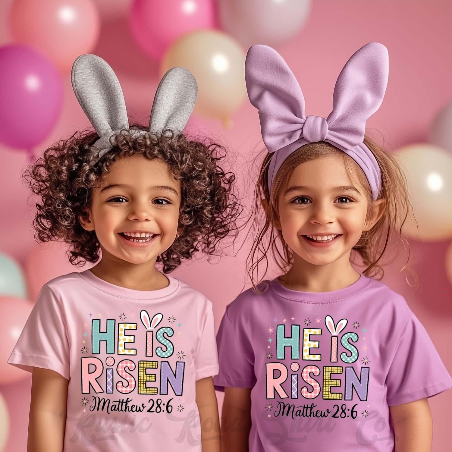 Girls Easter Shirt, He is Risen Shirt, Toddler Easter Outfit, Easter Basket Gift