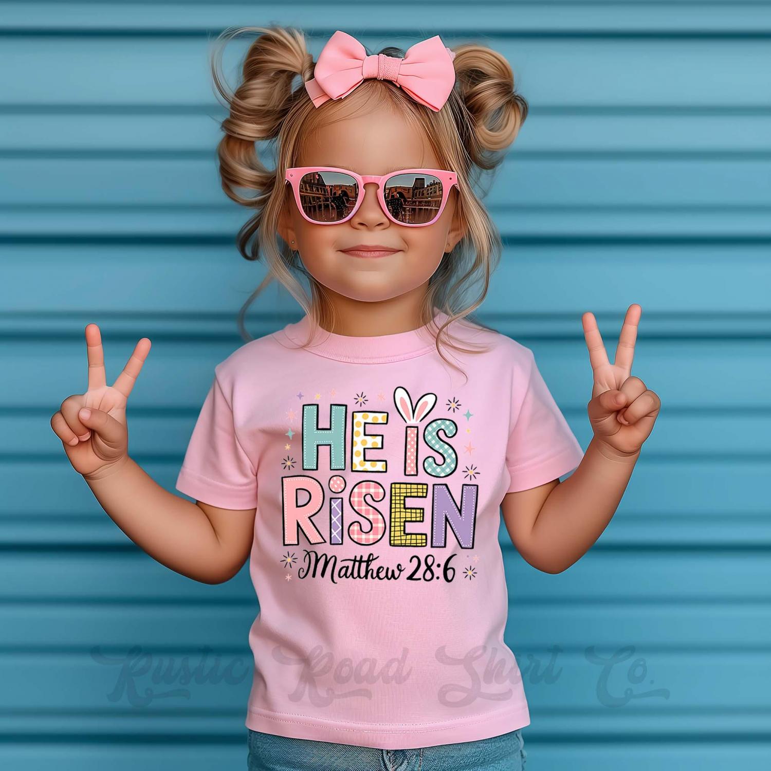 Girls Easter Shirt, He is Risen Shirt, Toddler Easter Outfit, Easter Basket Gift
