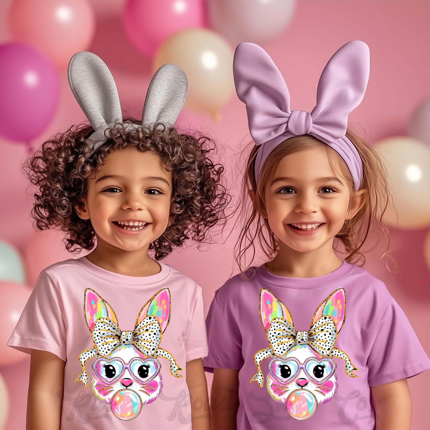 Girls Easter Shirt, Bubblegum Bunny Shirt, Coquette Easter Shirt, Toddler Easter Outfit, Easter Basket Gift