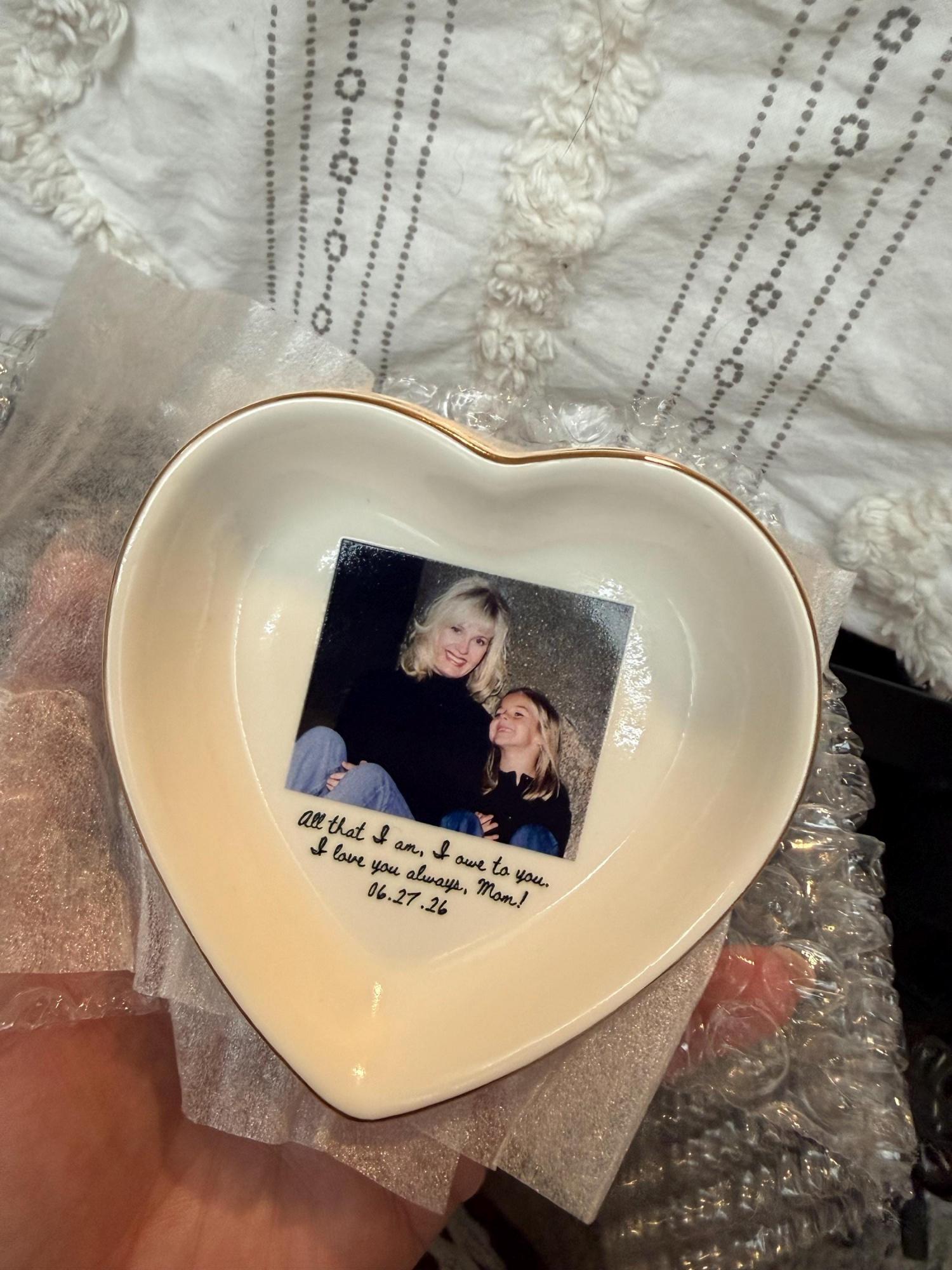 Custom Photo Mother of The Groom Jewelry Dish, Mother of The Bride Jewelry plate, Custom Jewelry Tray for Mom, Wedding Favor Gift For Mom