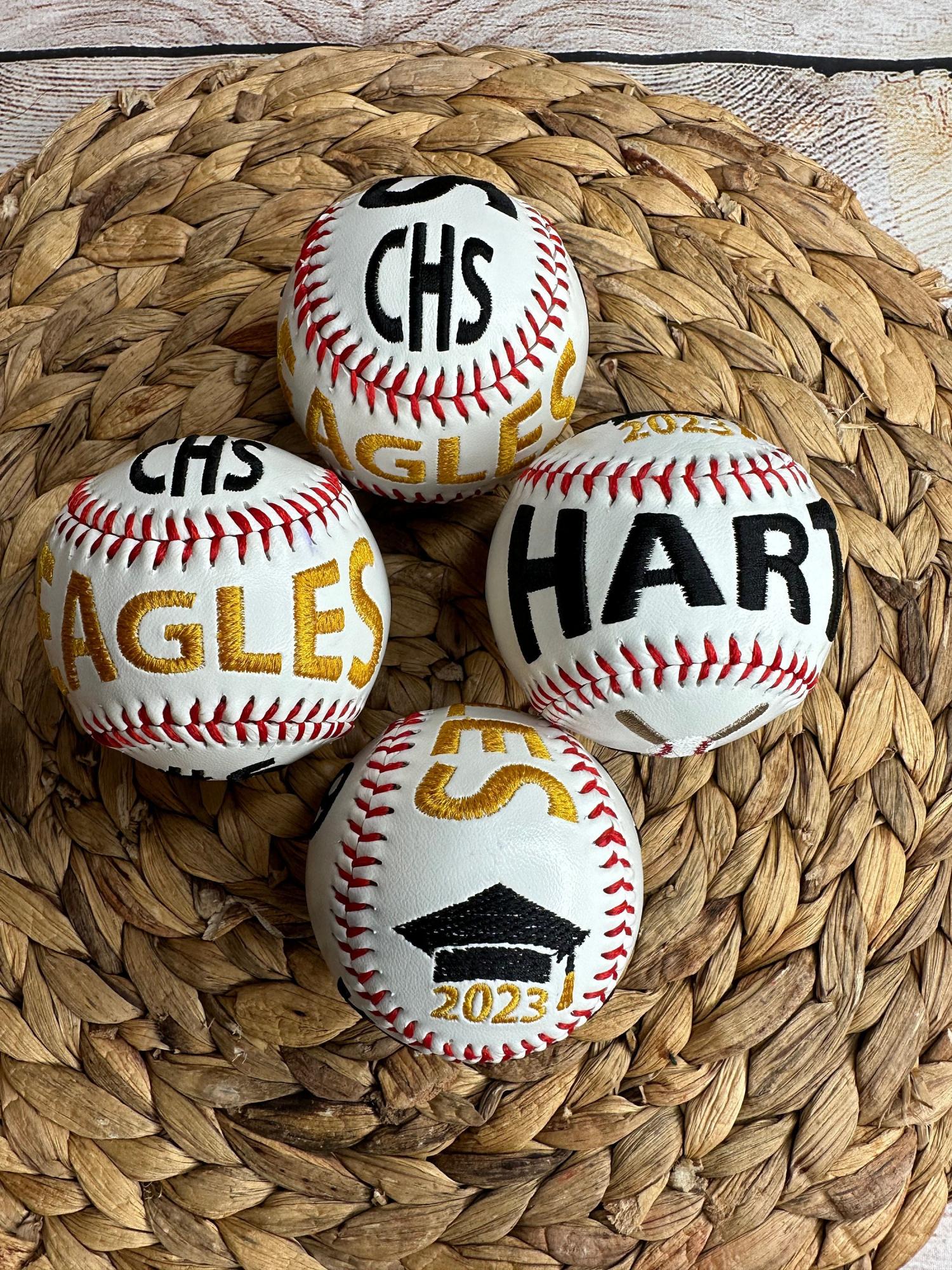 Personalized Custom Embroidered Baseball • Senior Night Gift • Graduation Keepsake • Team Gift • Embroidered Baseball Gift
