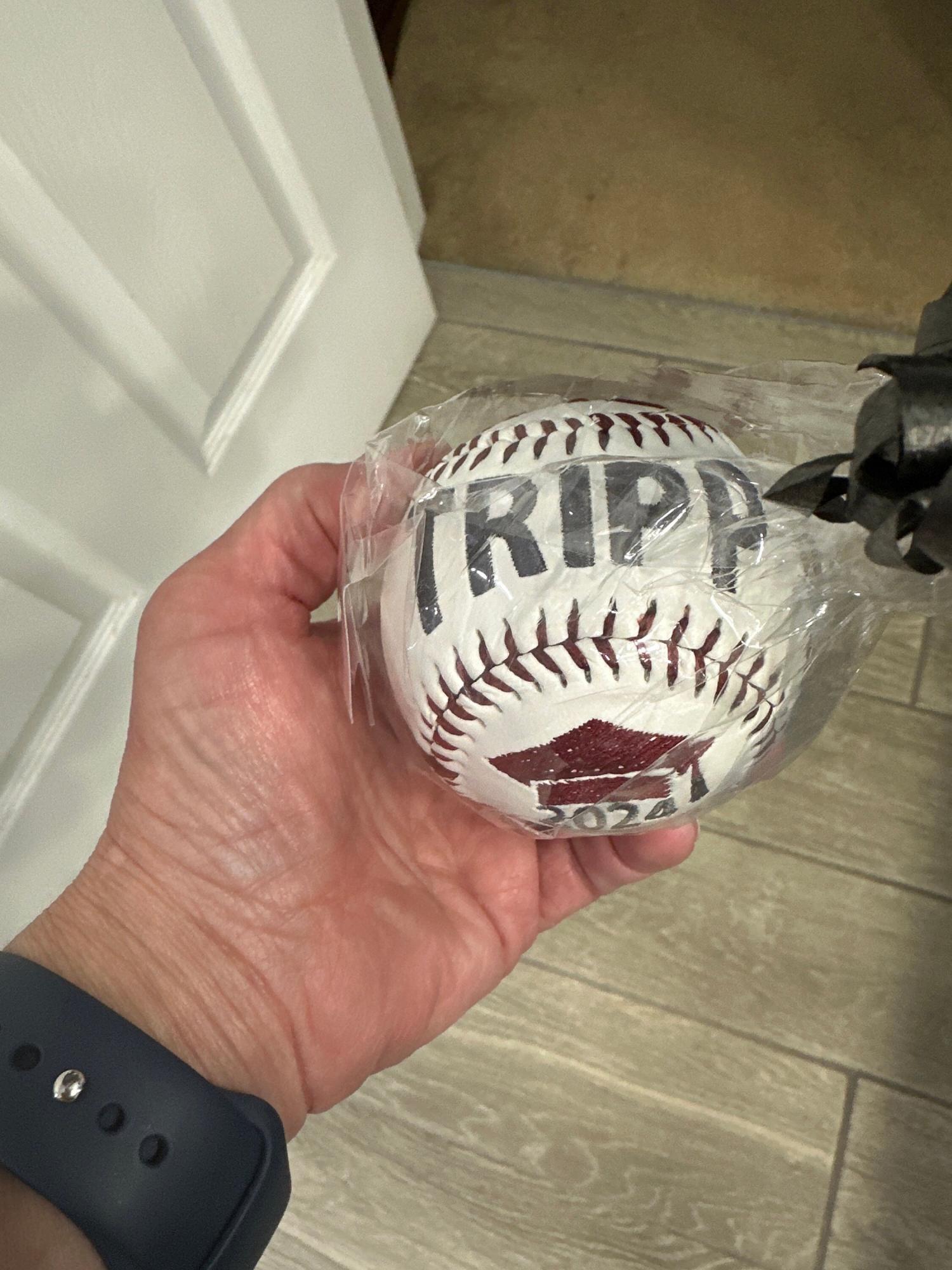 Personalized Custom Embroidered Baseball • Senior Night Gift • Graduation Keepsake • Team Gift • Embroidered Baseball Gift