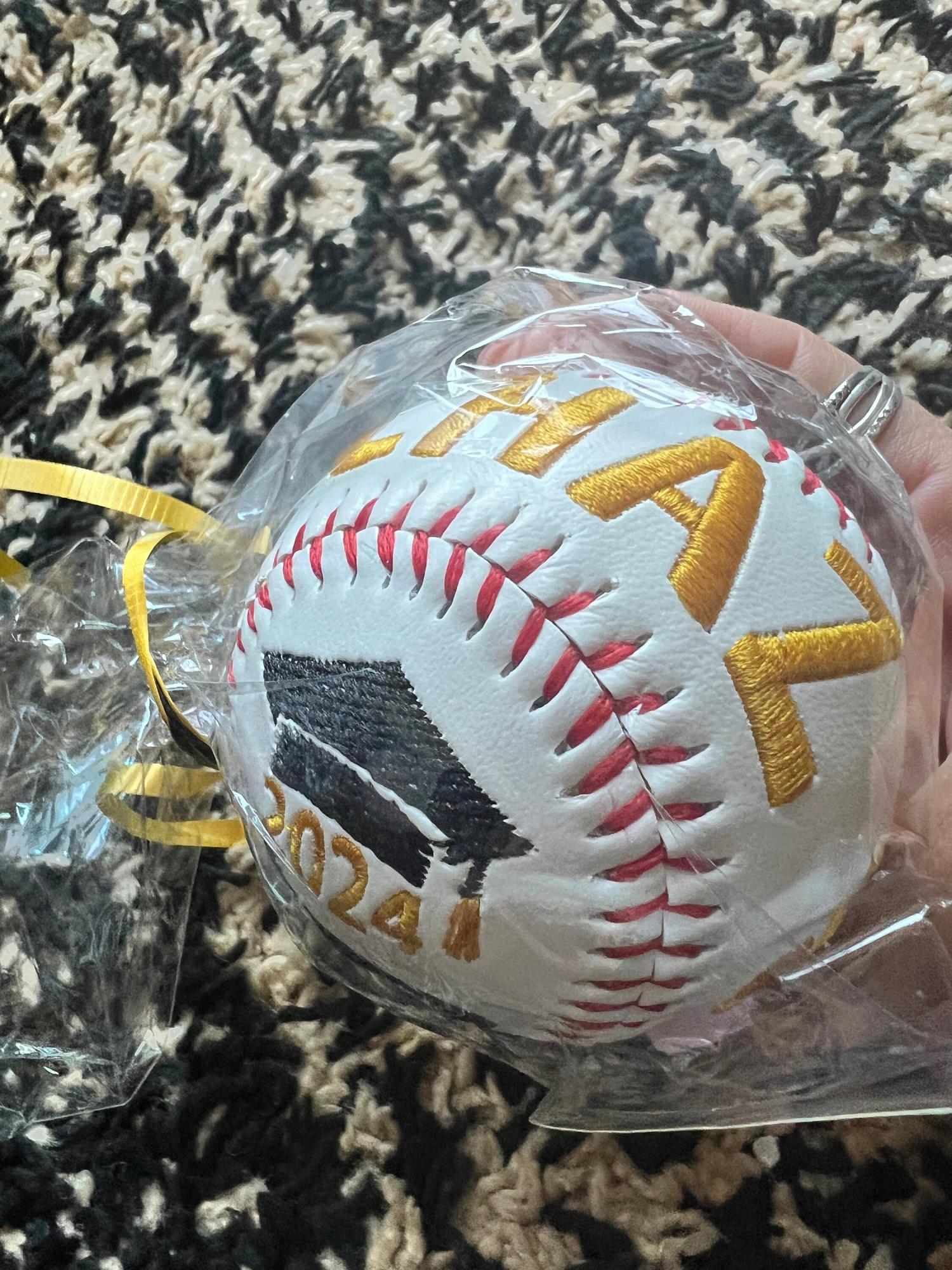 Personalized Custom Embroidered Baseball • Senior Night Gift • Graduation Keepsake • Team Gift • Embroidered Baseball Gift