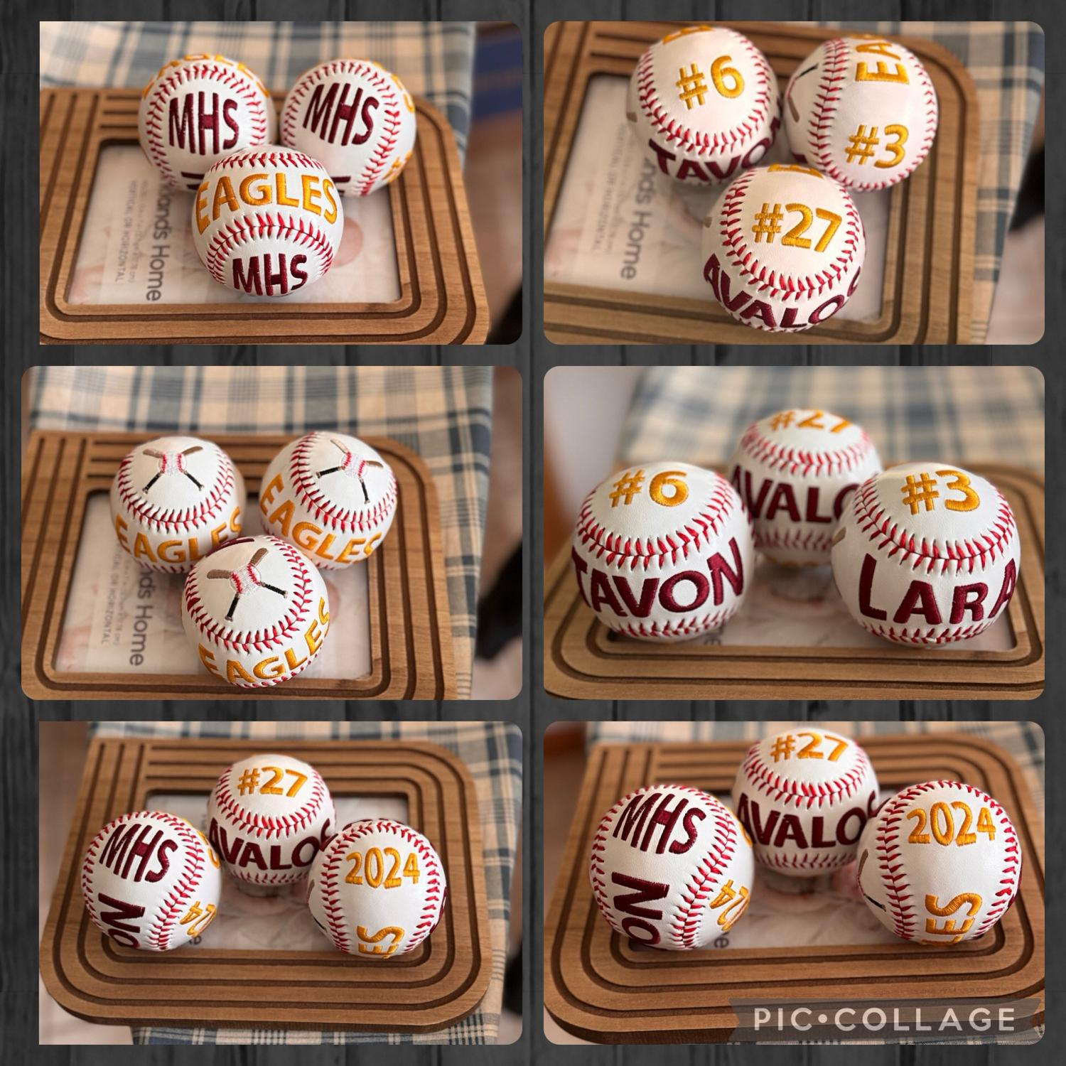 Personalized Custom Embroidered Baseball • Senior Night Gift • Graduation Keepsake • Team Gift • Embroidered Baseball Gift