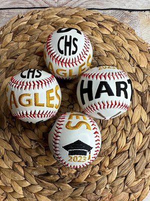 Personalized Custom Embroidered Baseball • Senior Night Gift • Graduation Keepsake • Team Gift • Embroidered Baseball Gift