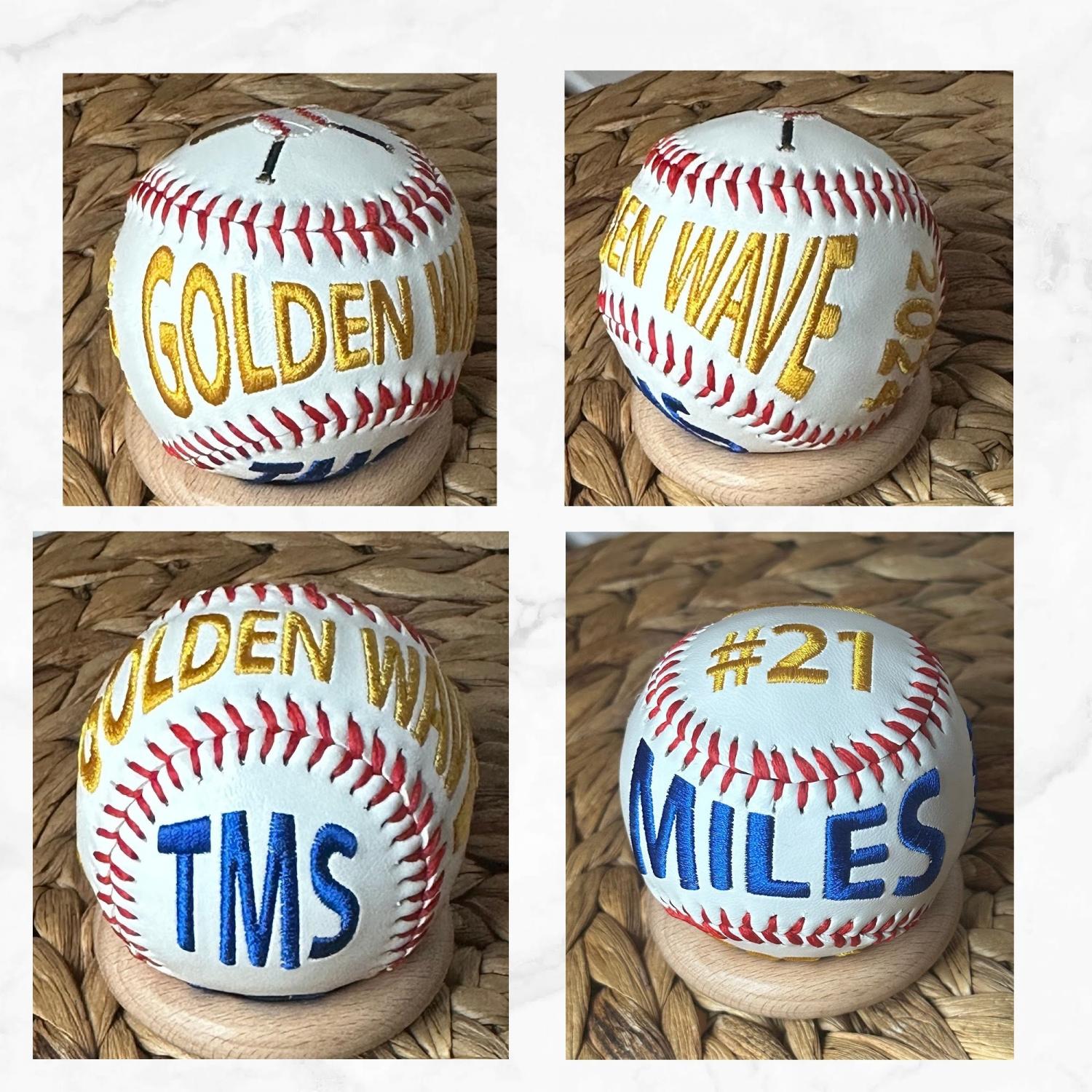 Personalized Custom Embroidered Baseball • Senior Night Gift • Graduation Keepsake • Team Gift • Embroidered Baseball Gift