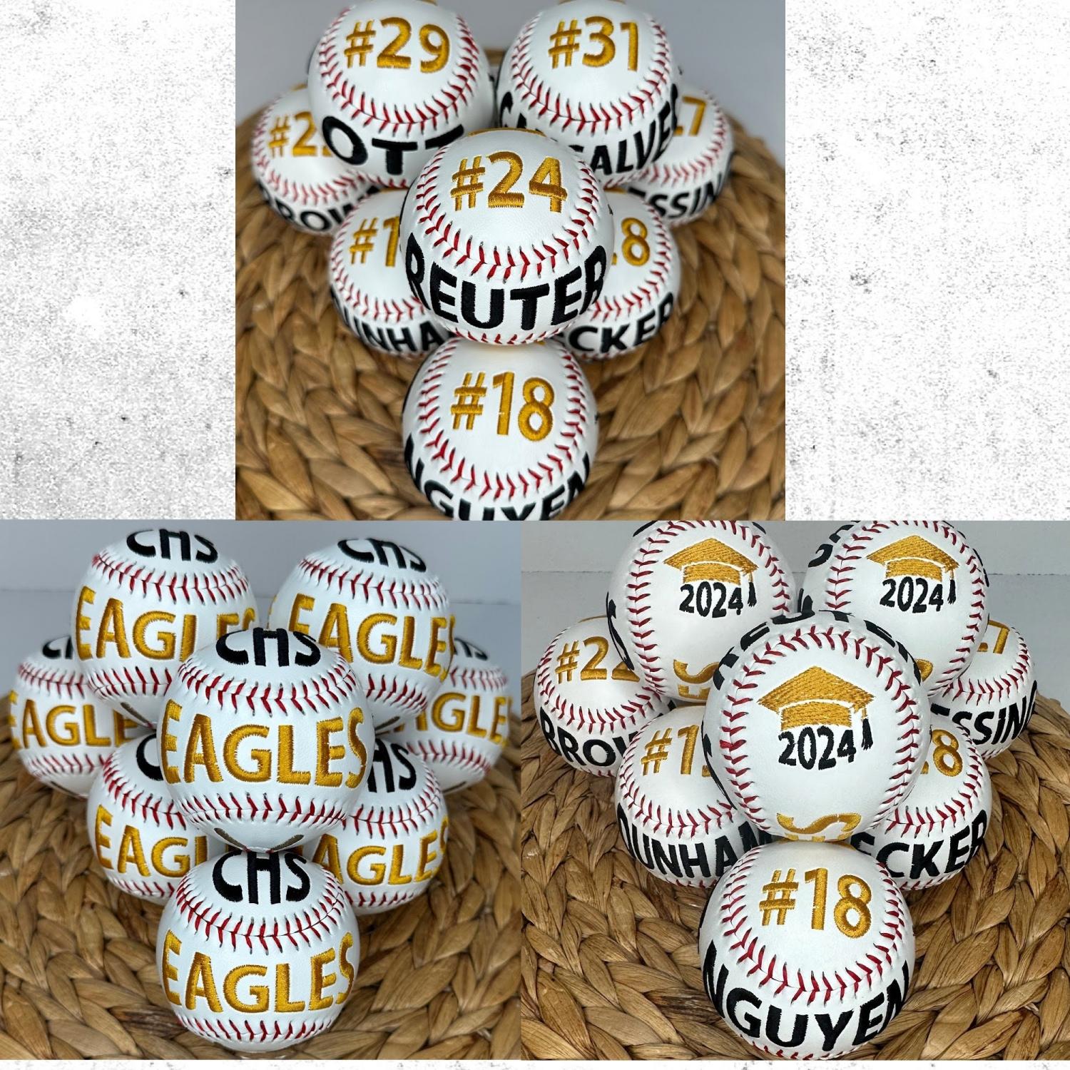 Personalized Custom Embroidered Baseball • Senior Night Gift • Graduation Keepsake • Team Gift • Embroidered Baseball Gift