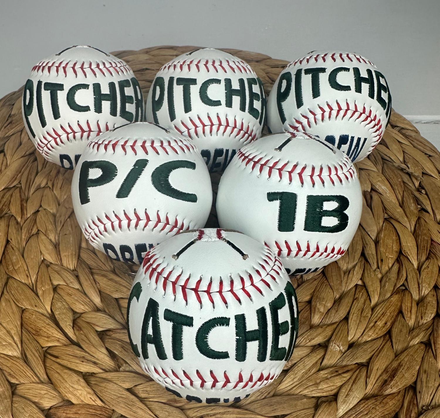 Personalized Custom Embroidered Baseball • Senior Night Gift • Graduation Keepsake • Team Gift • Embroidered Baseball Gift