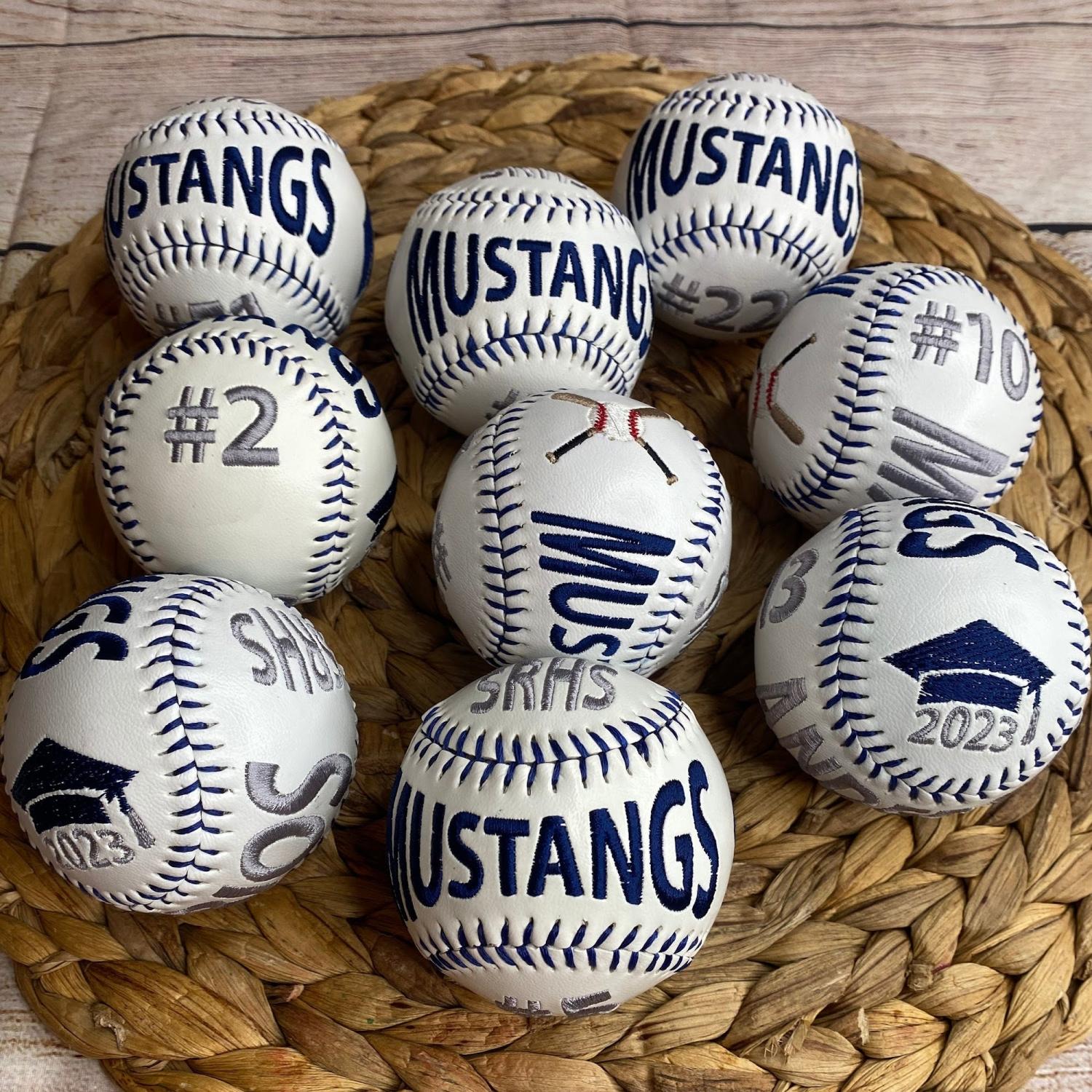 Personalized Custom Embroidered Baseball • Senior Night Gift • Graduation Keepsake • Team Gift • Embroidered Baseball Gift