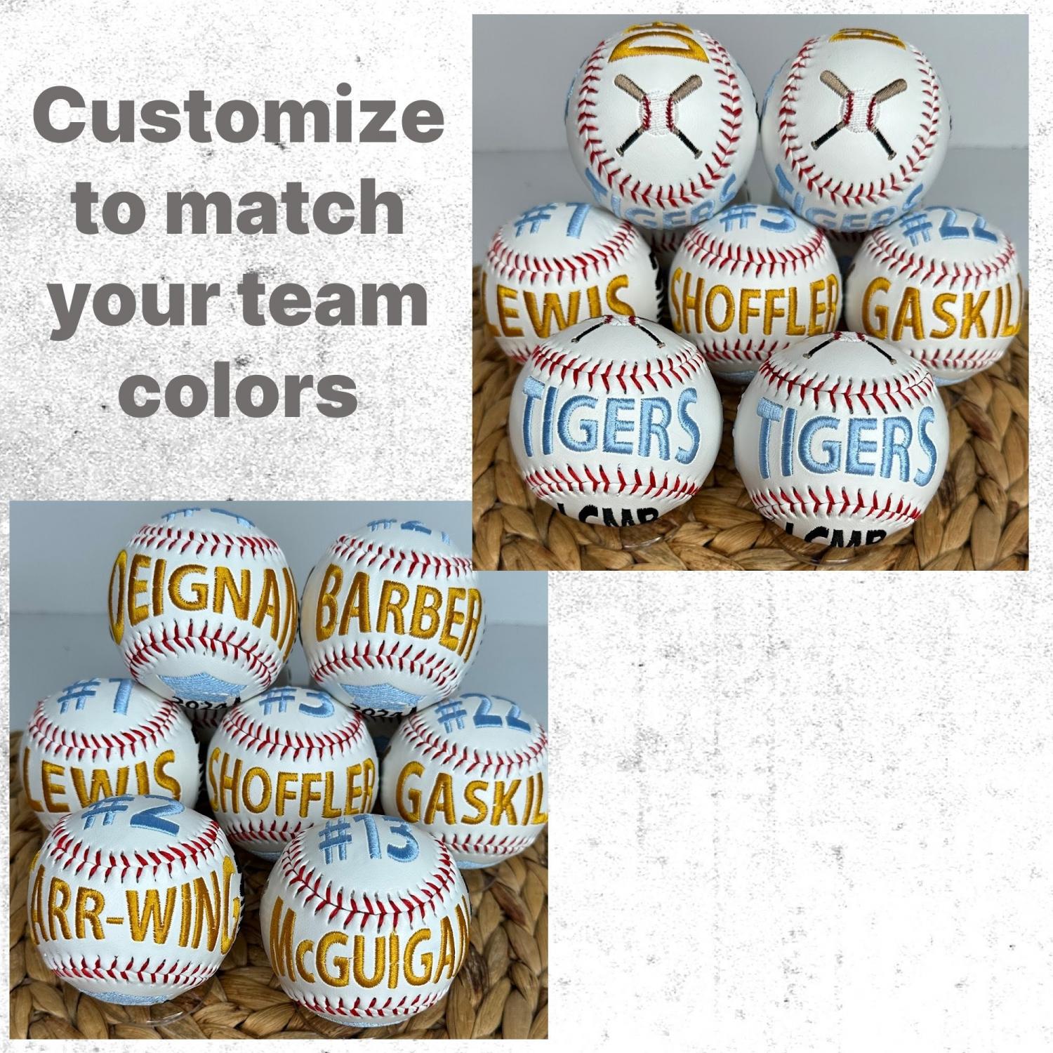 Personalized Custom Embroidered Baseball • Senior Night Gift • Graduation Keepsake • Team Gift • Embroidered Baseball Gift