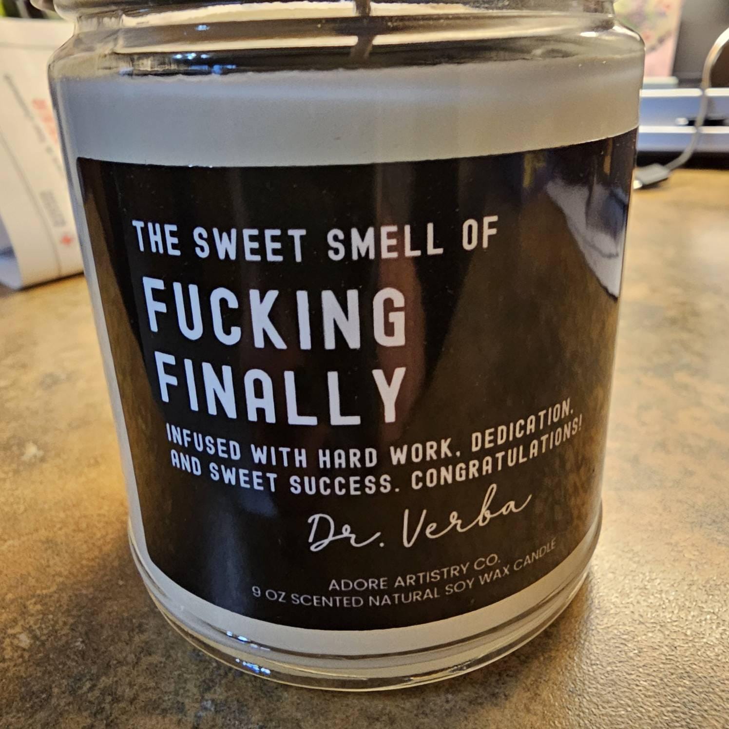 Funny Graduation Candle College Graduate Gift Nursing PhD Master's Doctorate Med Law Congratulations Gift for Friend Him Her Finally Candle