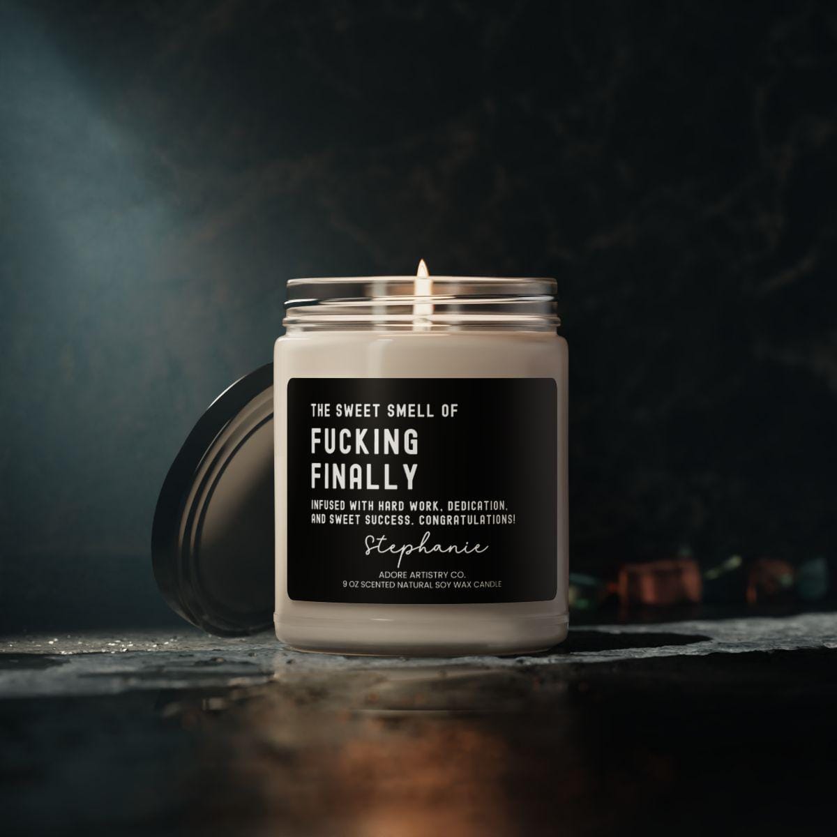 Funny Graduation Candle College Graduate Gift Nursing PhD Master's Doctorate Med Law Congratulations Gift for Friend Him Her Finally Candle