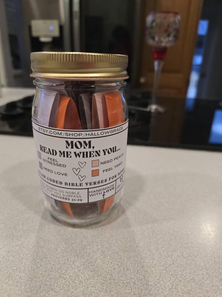 Mom Read Me When Jar, Bible Verse for Mother's, emotions and feelings Bible Verses, Christmas Gift, Mom Birthday Gift, Christian Gift, Wife