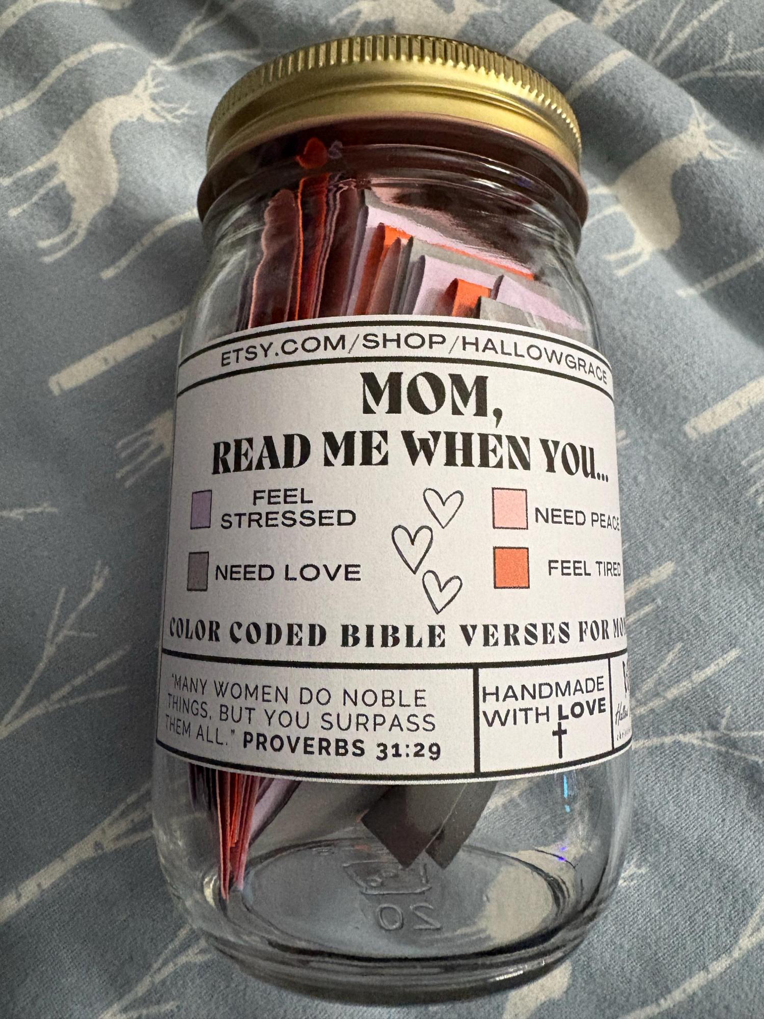 Mom Read Me When Jar, Bible Verse for Mother's, emotions and feelings Bible Verses, Christmas Gift, Mom Birthday Gift, Christian Gift, Wife
