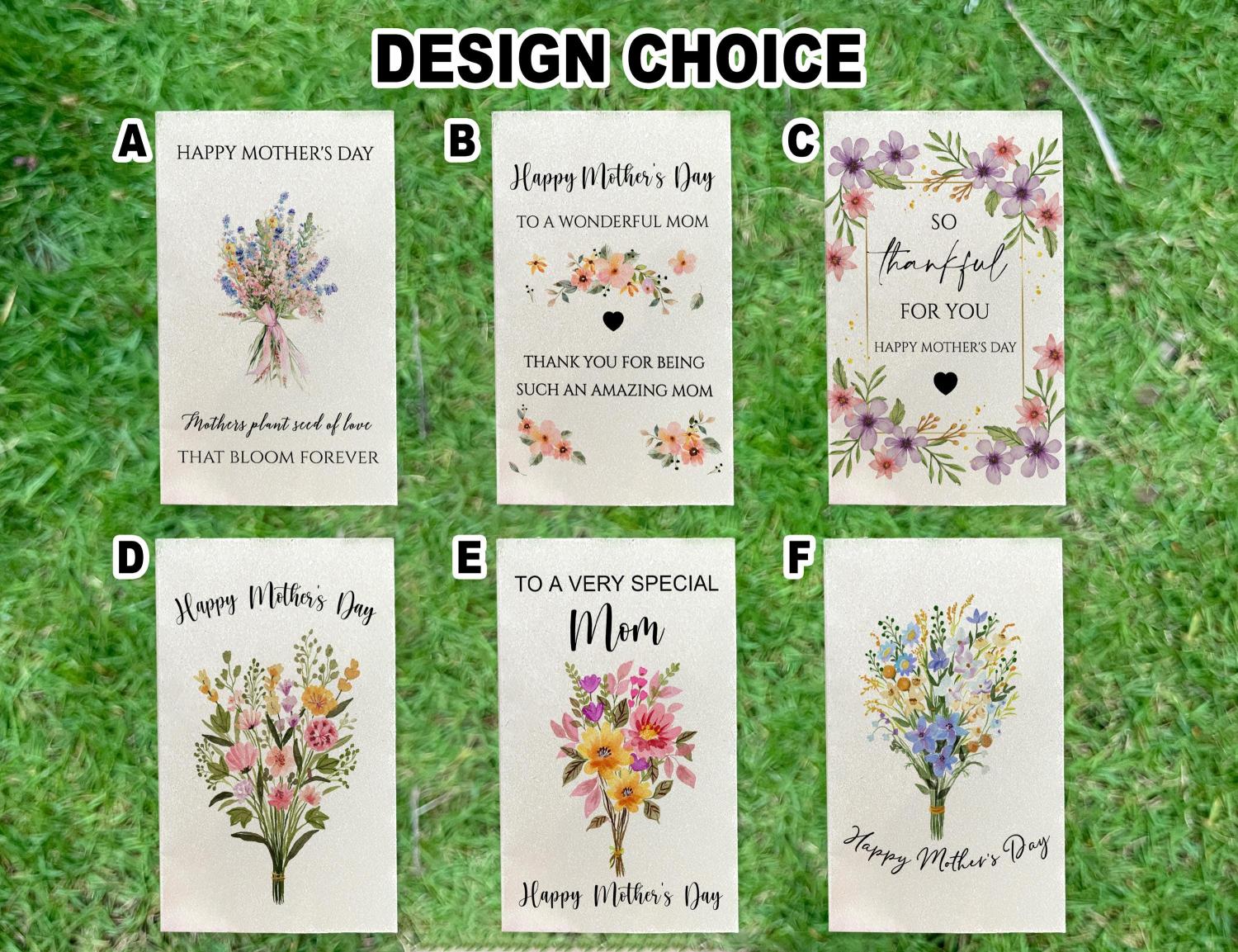 Bulk Custom Mother's Day Favors/Bouquet Seed Packets with Seeds/Happy Mother's Day Seed Envelope/Church Mother's Day Gift/Celebrate Mom Gift