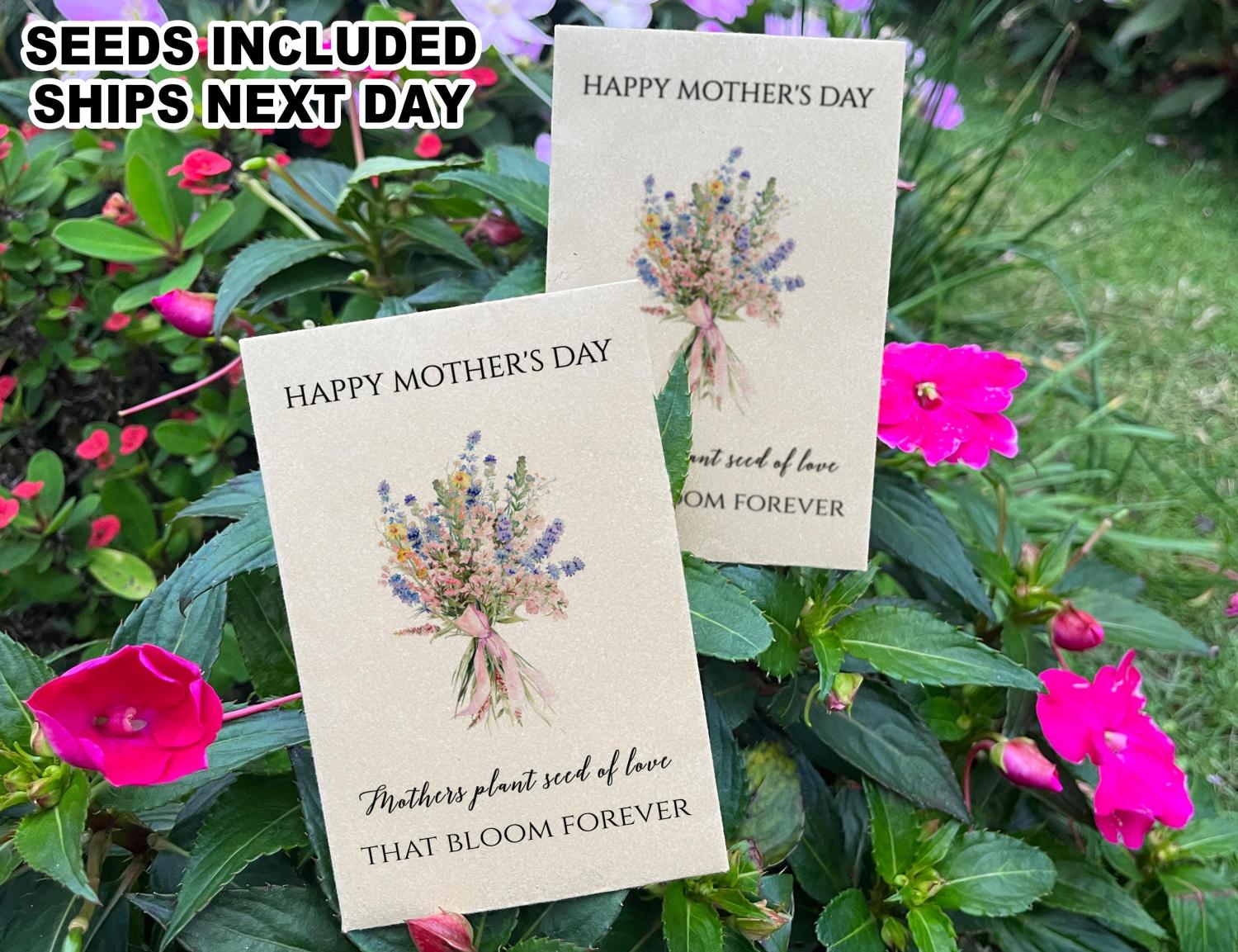 Bulk Custom Mother's Day Favors/Bouquet Seed Packets with Seeds/Happy Mother's Day Seed Envelope/Church Mother's Day Gift/Celebrate Mom Gift