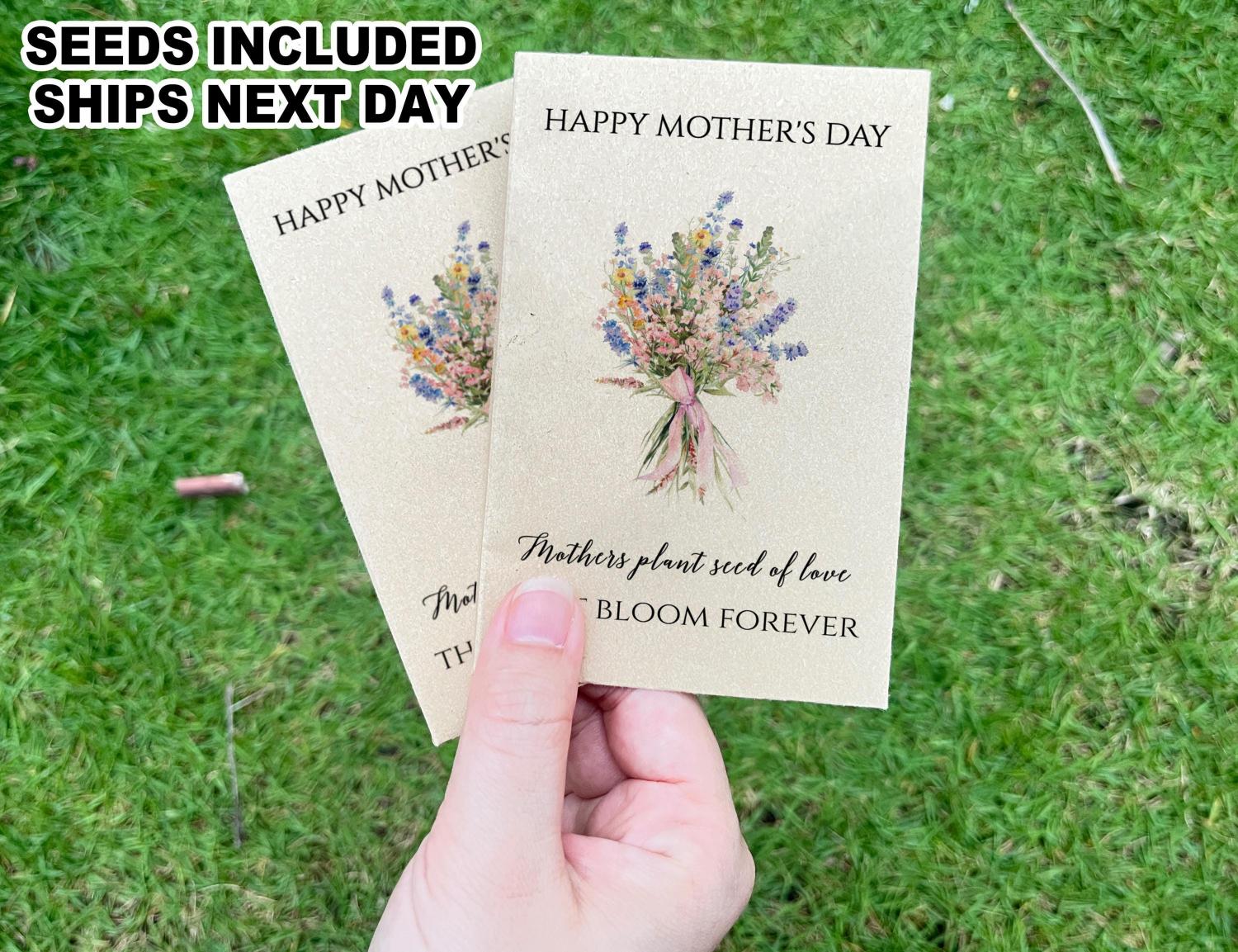 Bulk Custom Mother's Day Favors/Bouquet Seed Packets with Seeds/Happy Mother's Day Seed Envelope/Church Mother's Day Gift/Celebrate Mom Gift