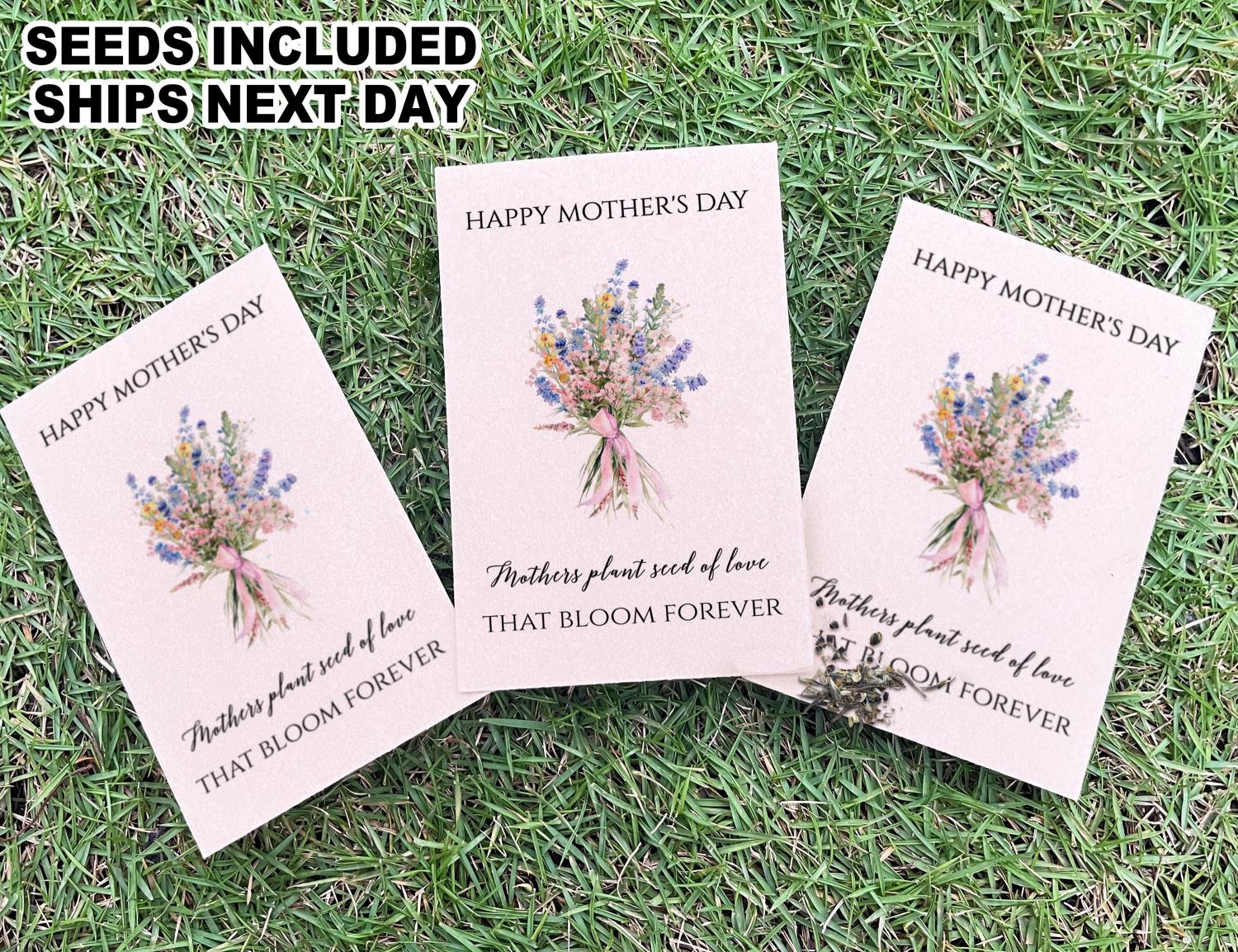 Bulk Custom Mother's Day Favors/Bouquet Seed Packets with Seeds/Happy Mother's Day Seed Envelope/Church Mother's Day Gift/Celebrate Mom Gift