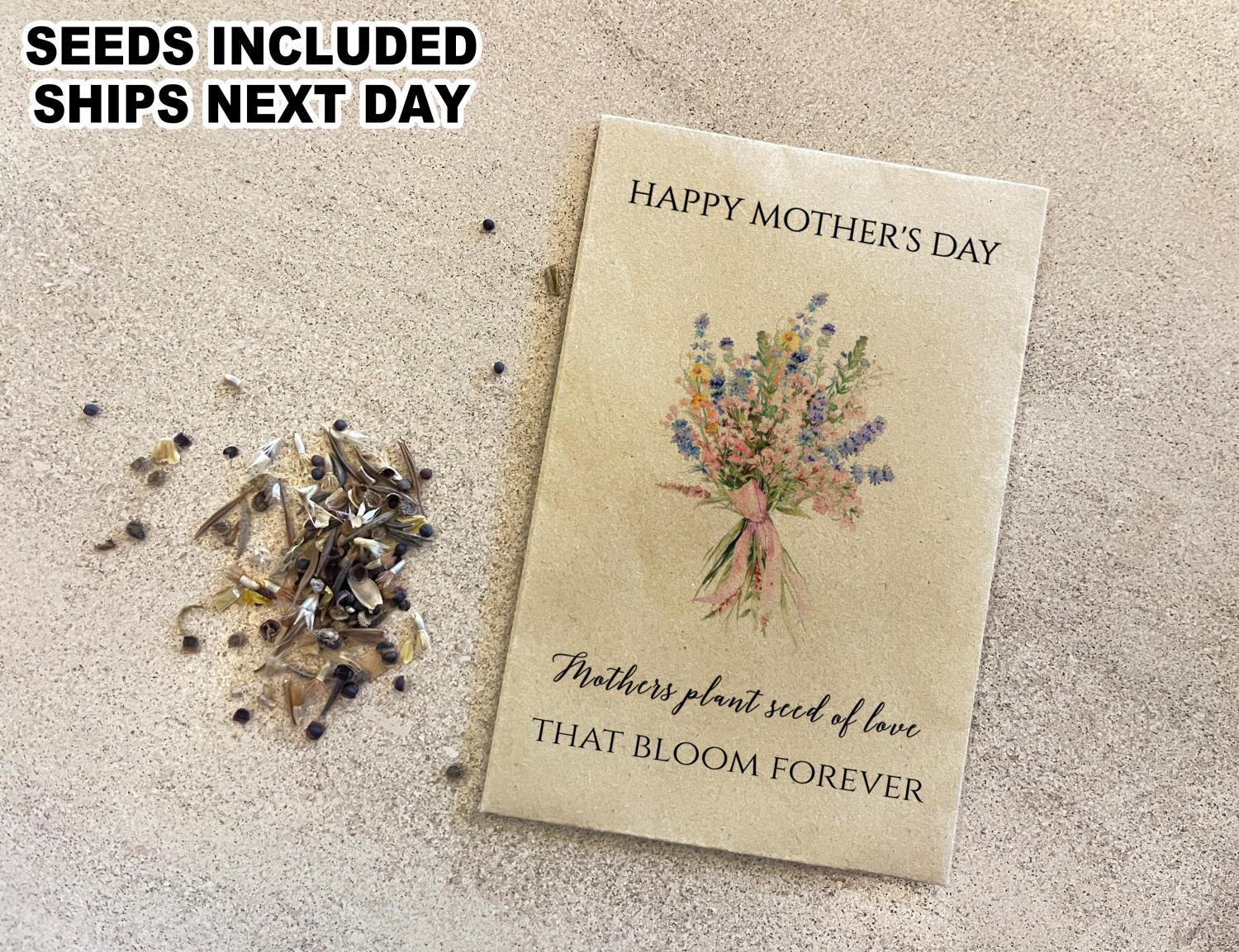 Bulk Custom Mother's Day Favors/Bouquet Seed Packets with Seeds/Happy Mother's Day Seed Envelope/Church Mother's Day Gift/Celebrate Mom Gift