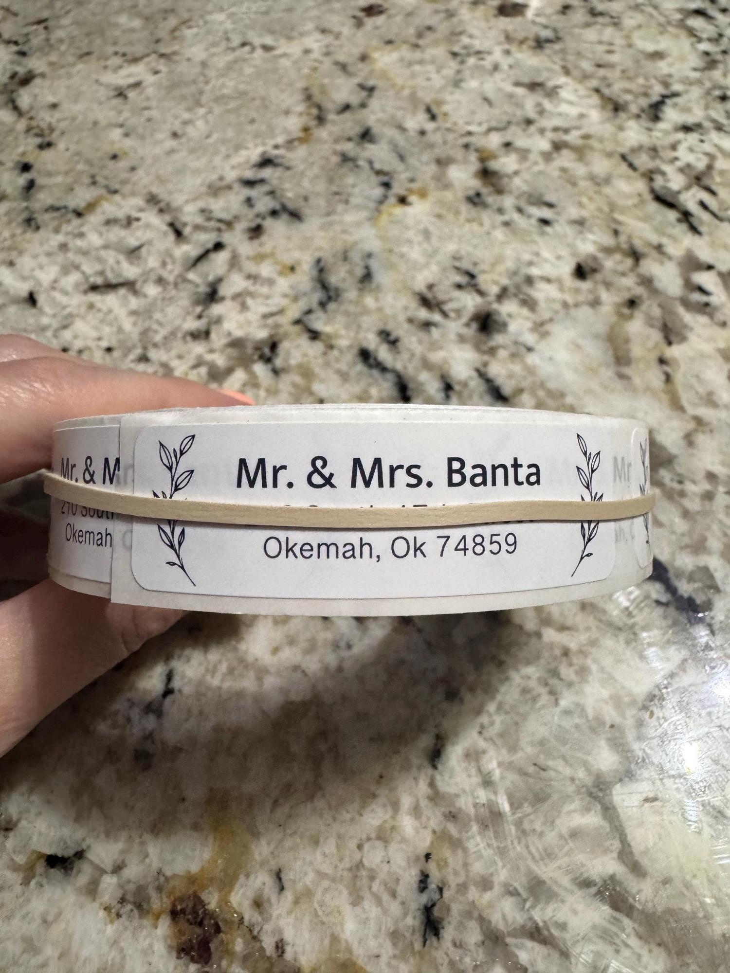 Address Label Stickers on a Roll, Personalized Return Address Labels for Wedding, Mail & Graduation