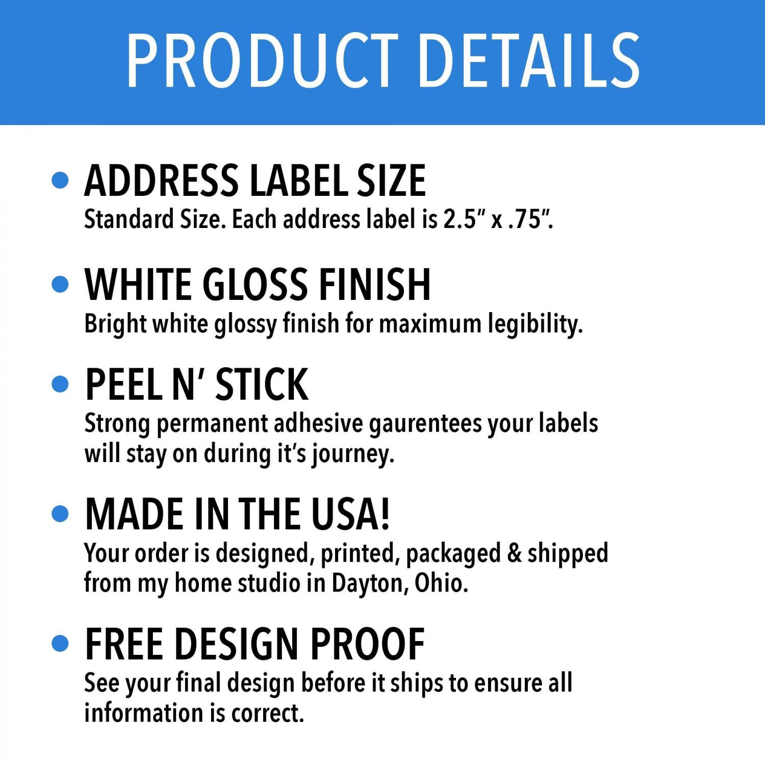 Address Label Stickers on a Roll, Personalized Return Address Labels for Wedding, Mail & Graduation