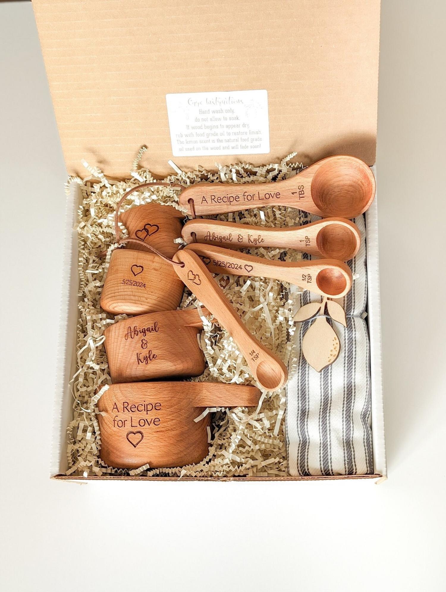 Personalized Measuring Cups & Spoons Set: Bridal Shower, Engagement, or Wedding Gift for Couple