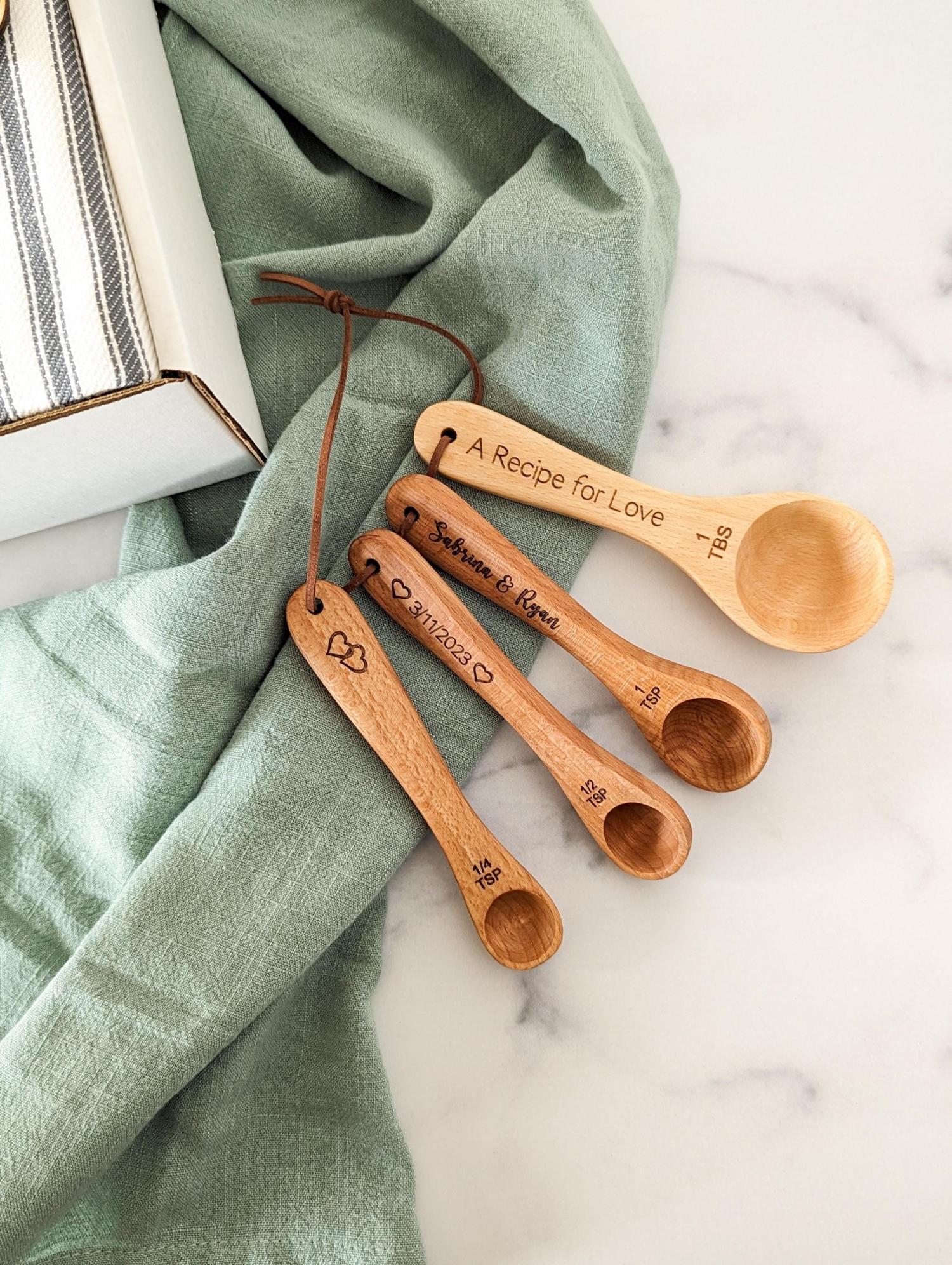 Personalized Measuring Cups & Spoons Set: Bridal Shower, Engagement, or Wedding Gift for Couple