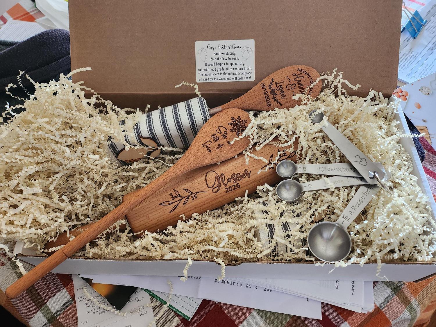 Personalized Measuring Cups & Spoons Set: Bridal Shower, Engagement, or Wedding Gift for Couple