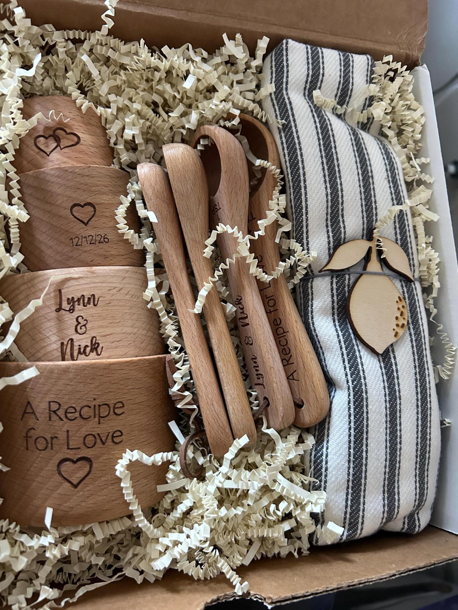 Personalized Measuring Cups & Spoons Set: Bridal Shower, Engagement, or Wedding Gift for Couple