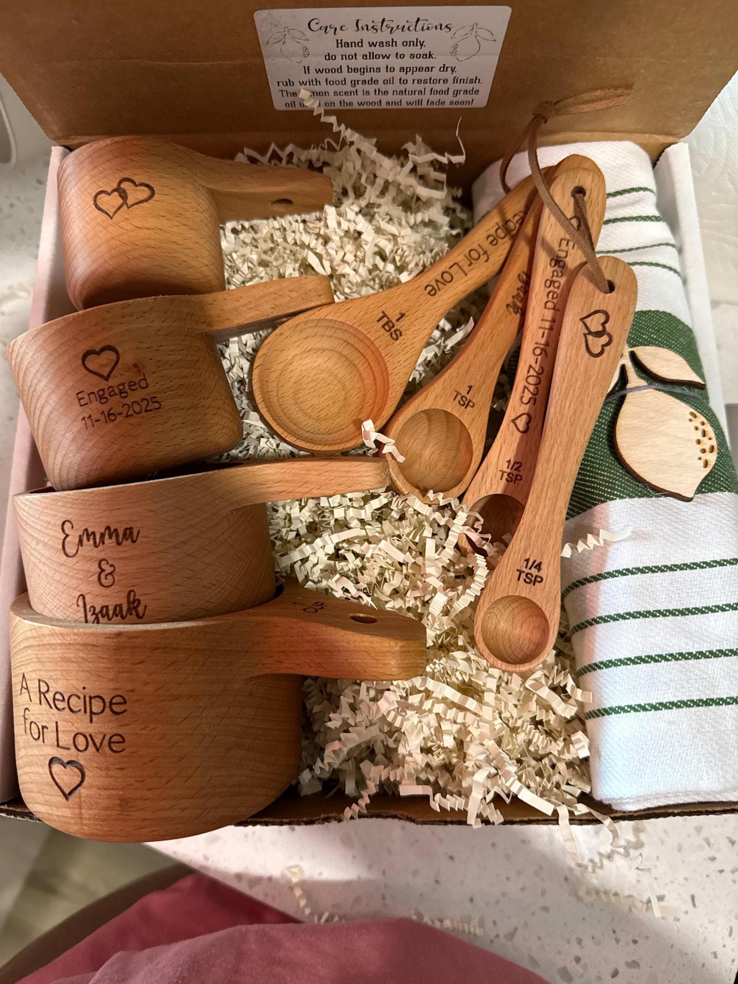 Personalized Measuring Cups & Spoons Set: Bridal Shower, Engagement, or Wedding Gift for Couple