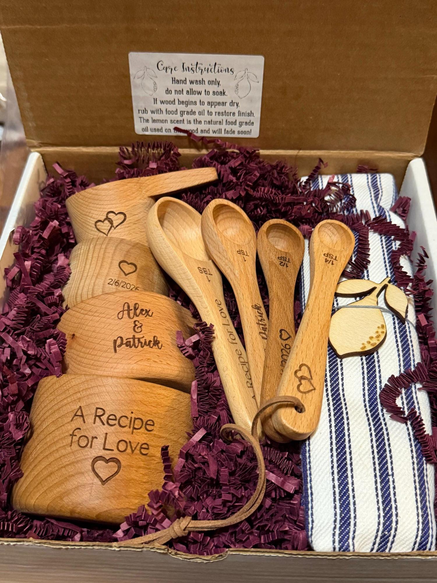 Personalized Measuring Cups & Spoons Set: Bridal Shower, Engagement, or Wedding Gift for Couple