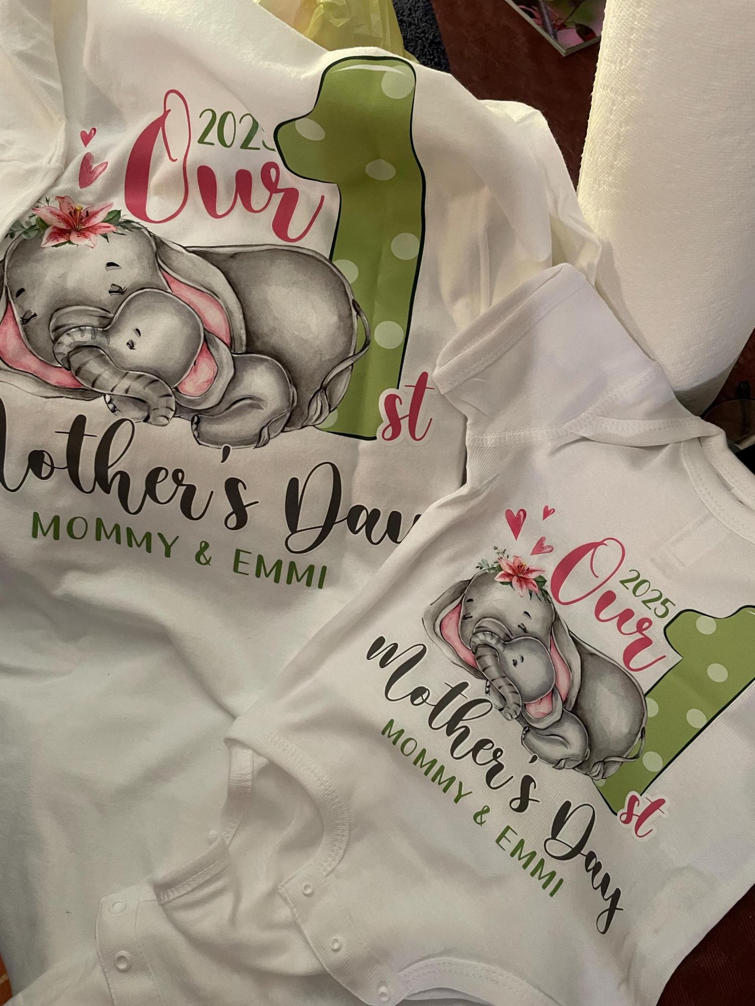 Our First Mother's Day Matching Tee, New Mom Gift, Mothers Day Matching Shirt, Custom 1st Mother's Day Shirt, Matching Mom and Baby Bodysuit