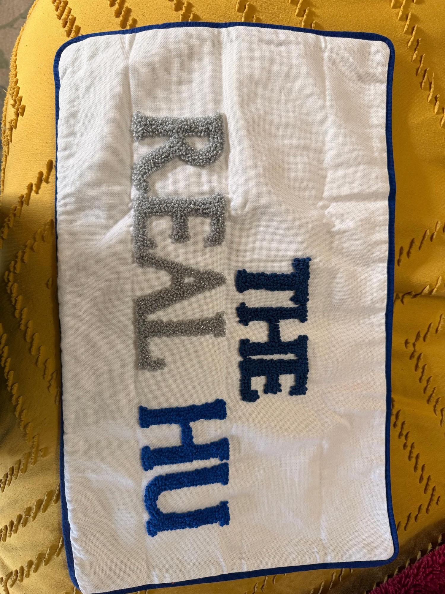 Home Decor Punch Needle Embroidered Custom Pillow, Personalized Gift, Graduation Gift, Dorm Room Decor, Kids Room Decor, Monogram Pillow