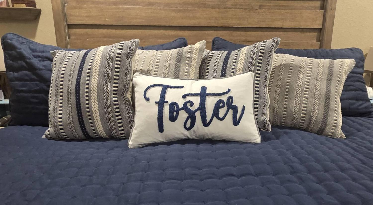 Home Decor Punch Needle Embroidered Custom Pillow, Personalized Gift, Graduation Gift, Dorm Room Decor, Kids Room Decor, Monogram Pillow