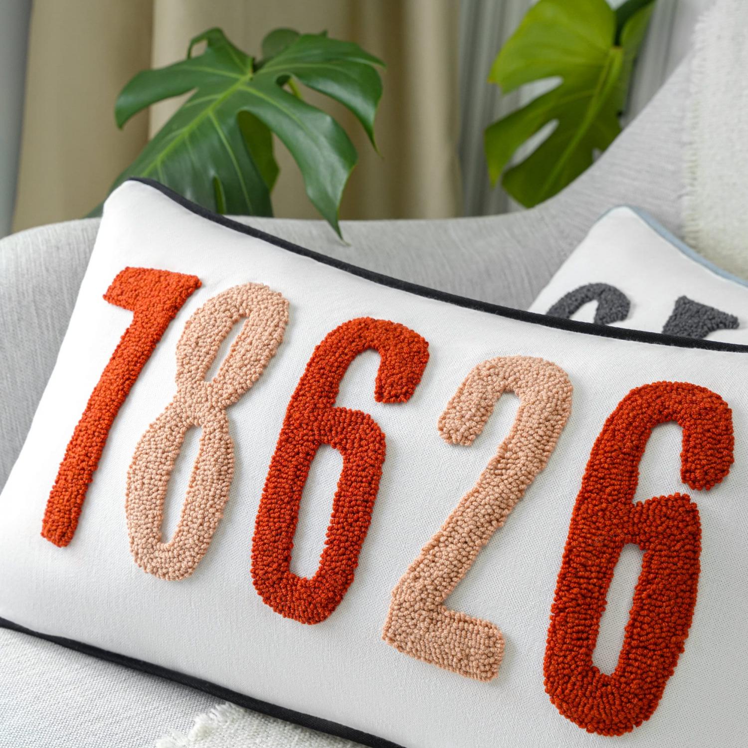 Home Decor Punch Needle Embroidered Custom Pillow, Personalized Gift, Graduation Gift, Dorm Room Decor, Kids Room Decor, Monogram Pillow