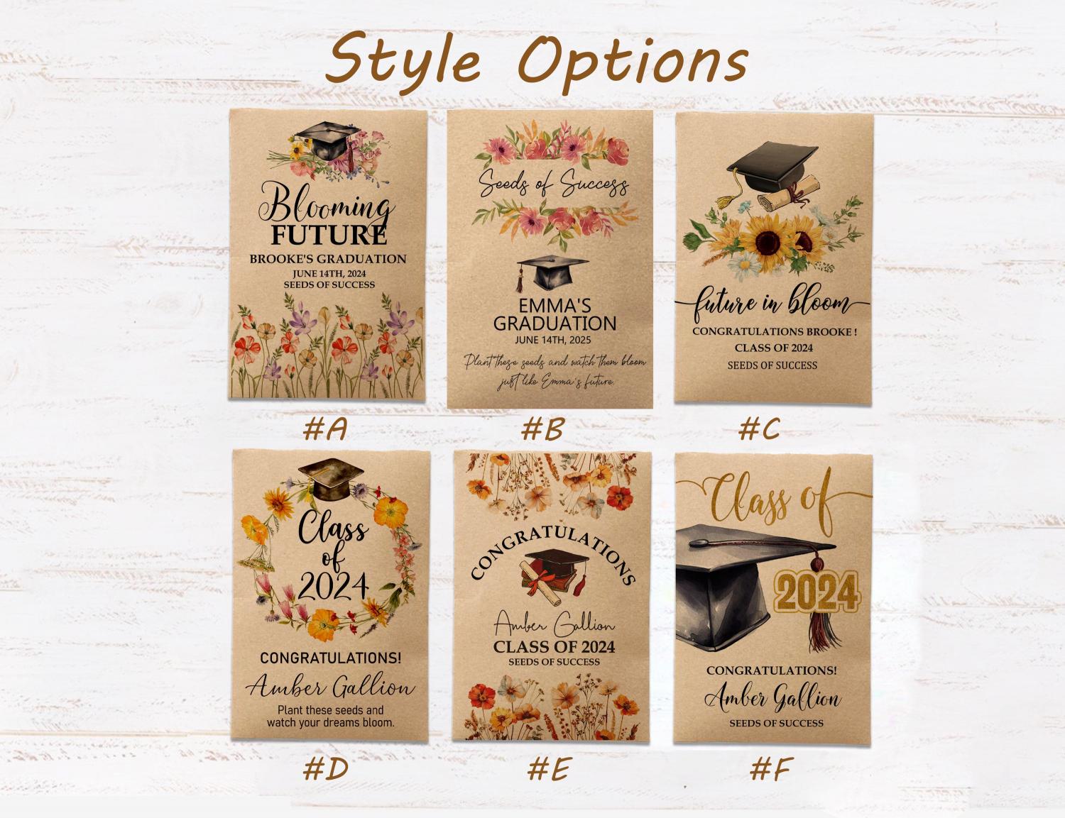 Graduation Seed Packets/Graduation Party Favors for Guests/Blooming Future/Class of 2024/Senior 2024 Grad Party Seed Packet Favors with Seed