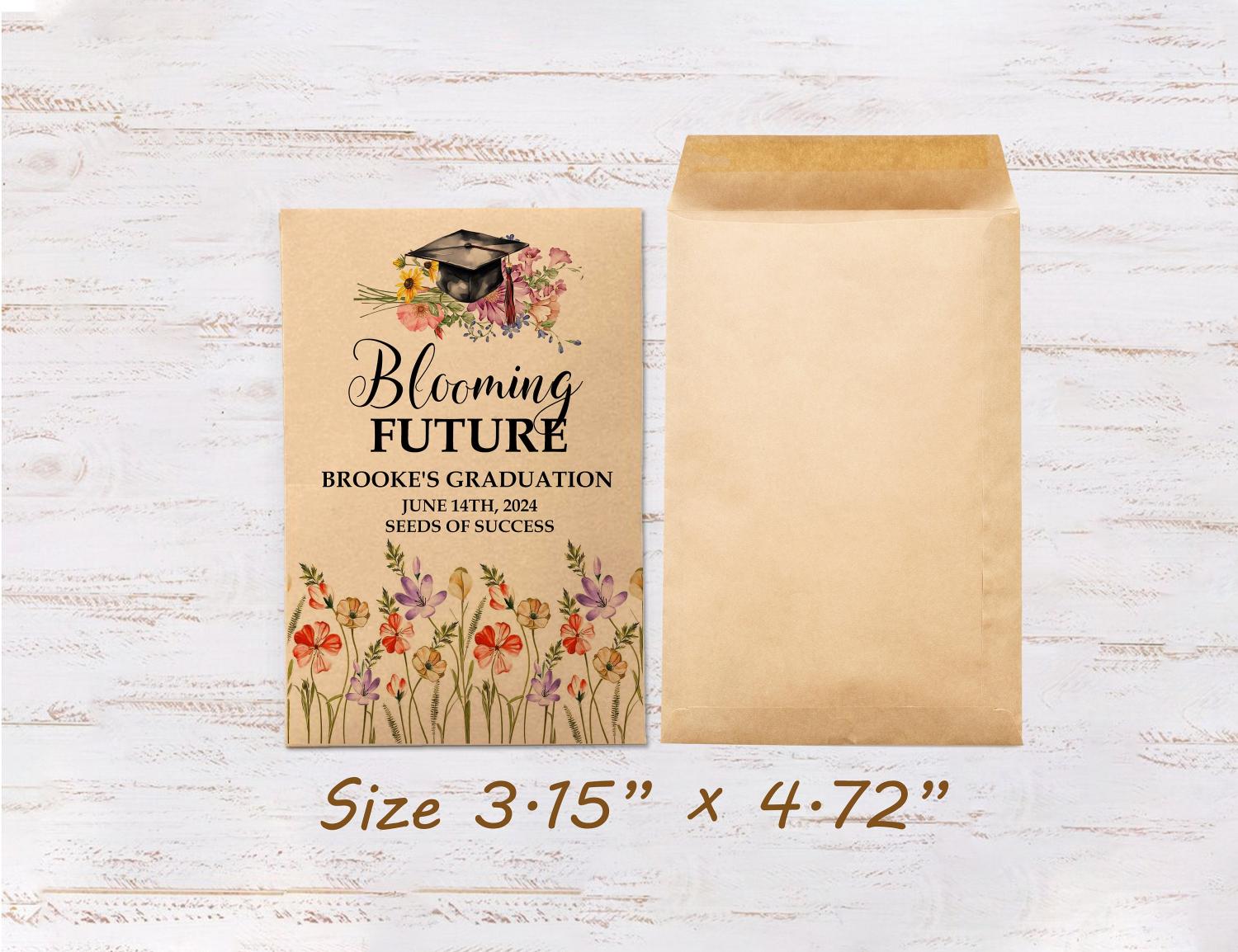 Graduation Seed Packets/Graduation Party Favors for Guests/Blooming Future/Class of 2024/Senior 2024 Grad Party Seed Packet Favors with Seed